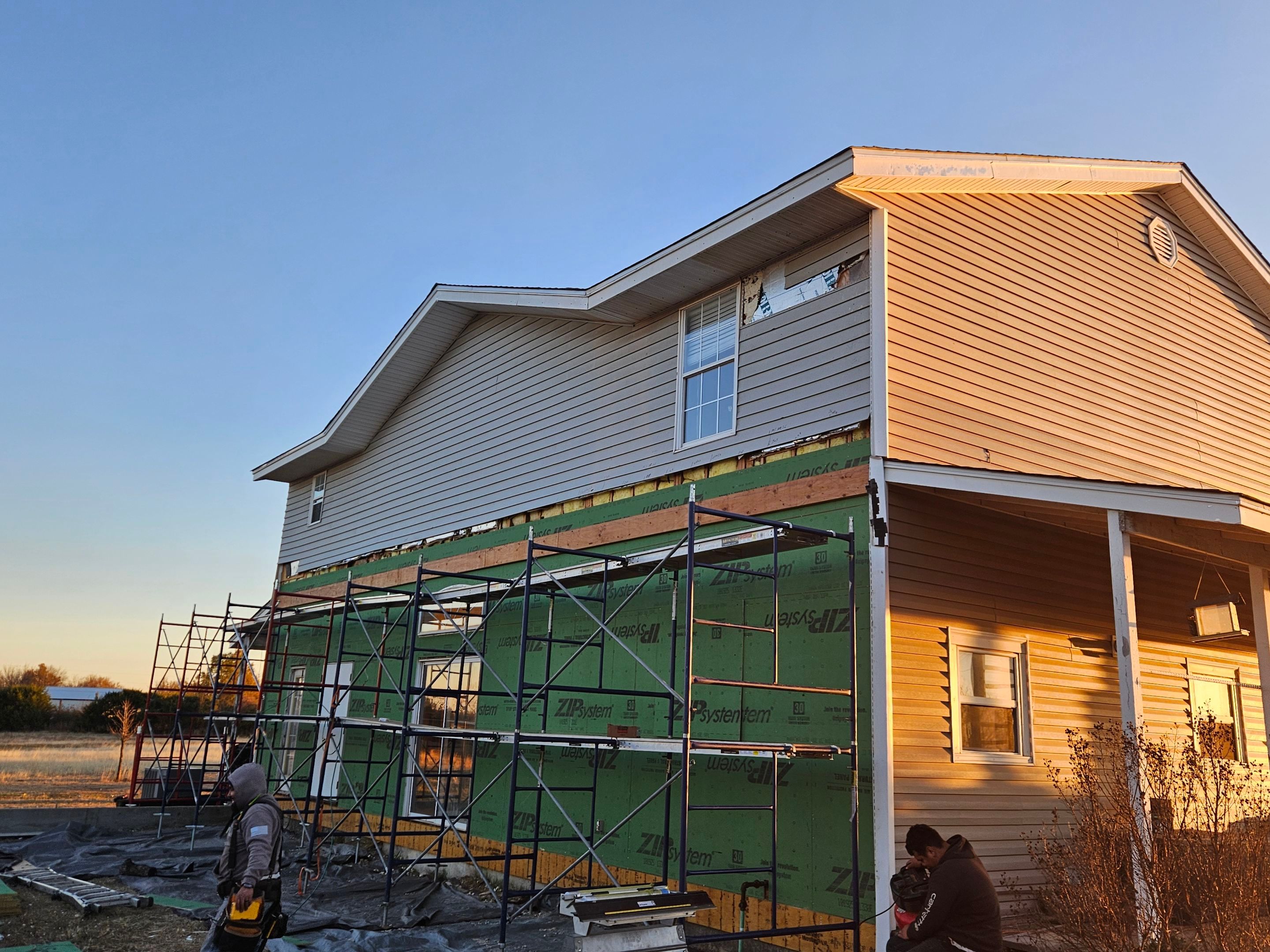 Roof Siding & Window Project in Mustang, OK by Z Construction & Roofing, LLC