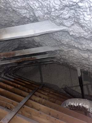 Attic Insulation using open cell spray foam