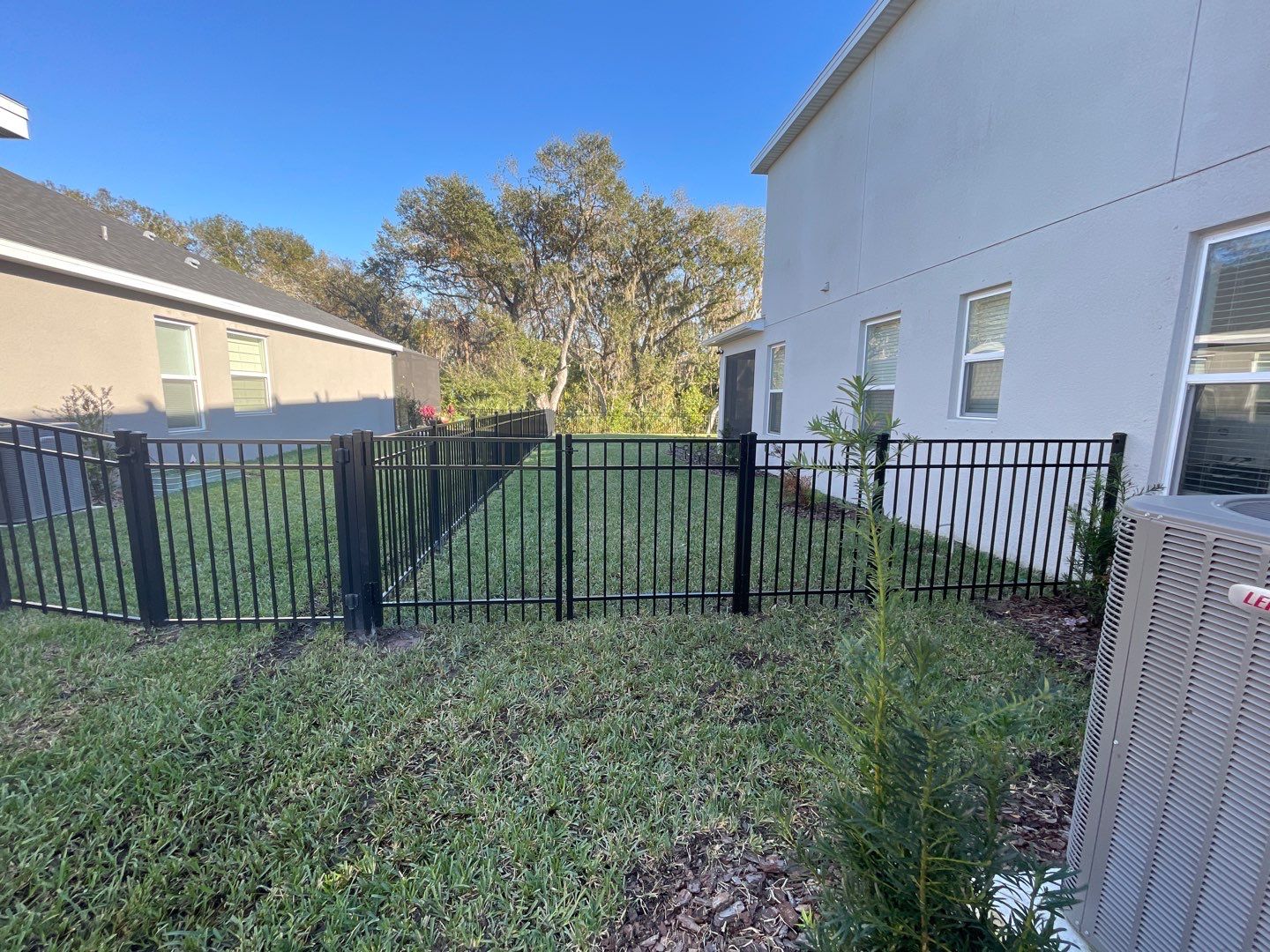 Aluminum Fence Installation using Black 3 Rail Aluminum Fence by Asap fence and gates, LLC