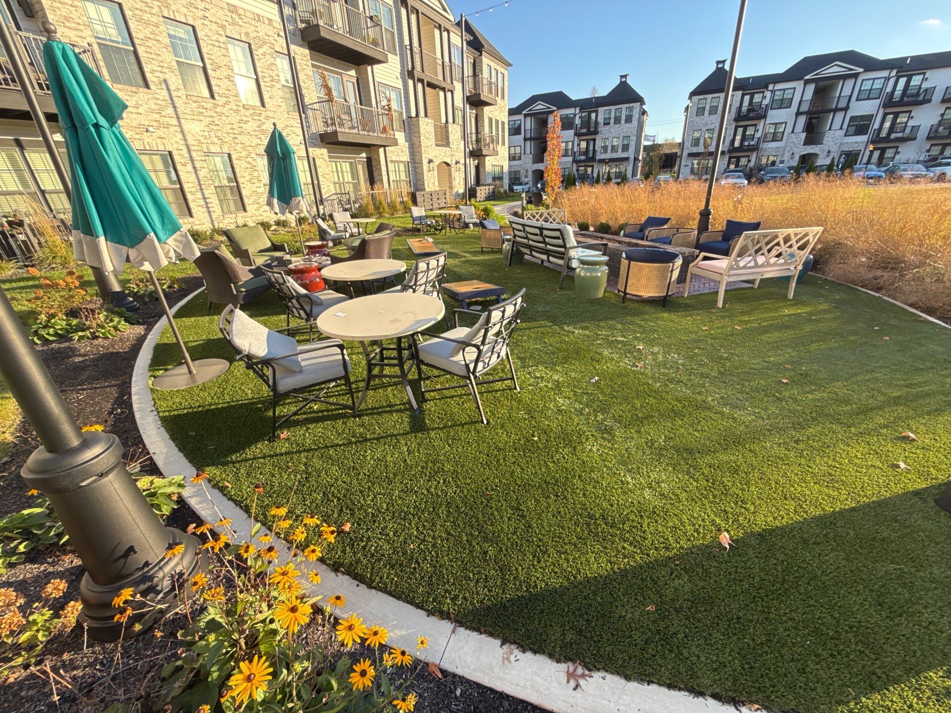 Commercial Apartments Turf Courtyard Install for Dalton Flats by Southwest Greens Midwest