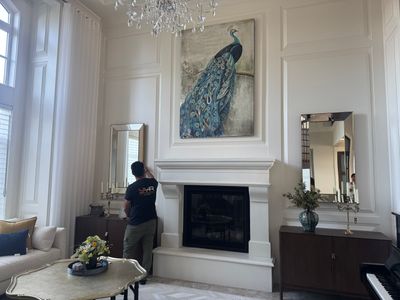 Professional Hanging of Mirrors & Art in a Designer Home