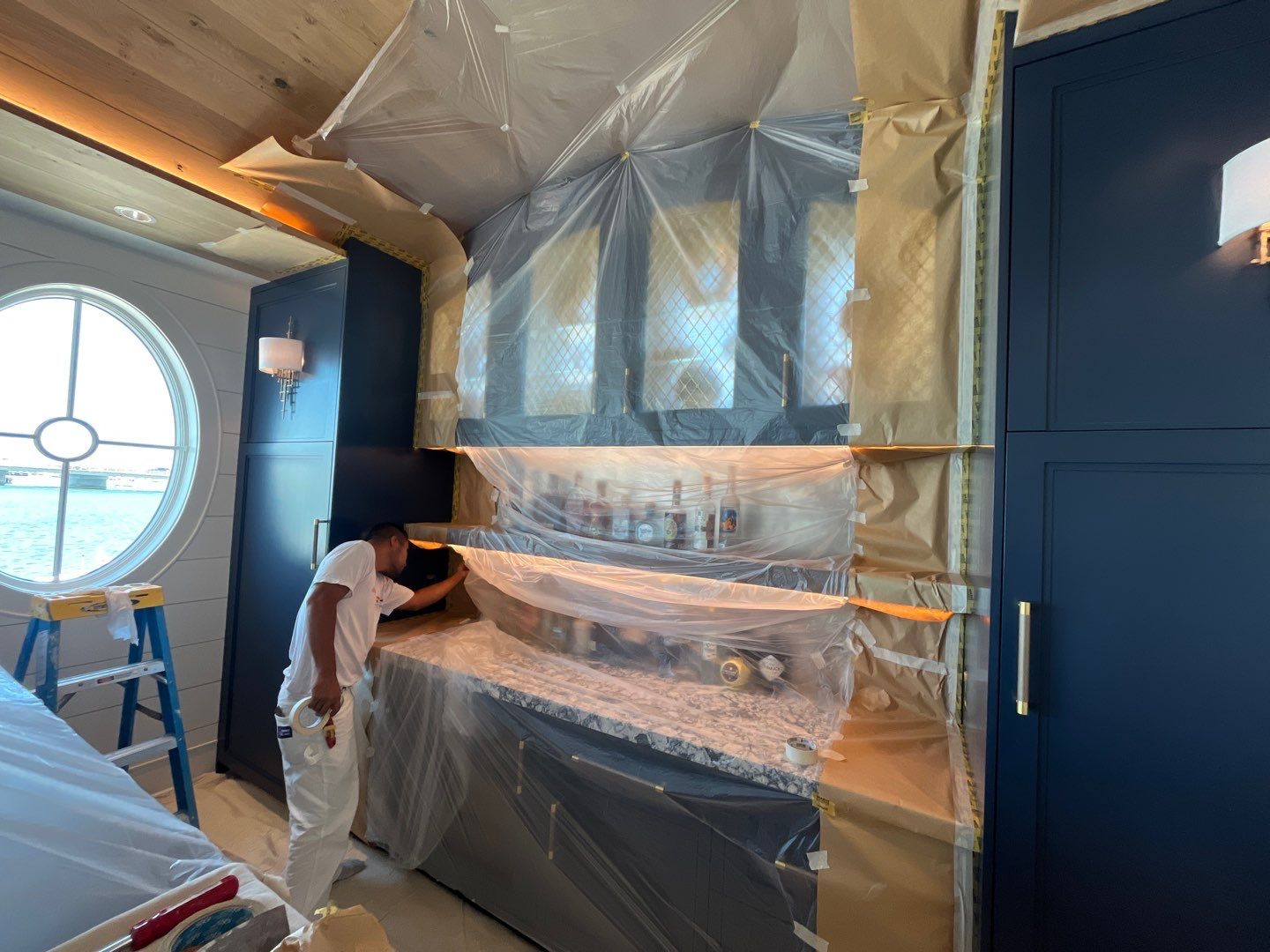 Luxury Wine Cabinets Refinishing - Stone Harbor by FreshCoat Works LLC