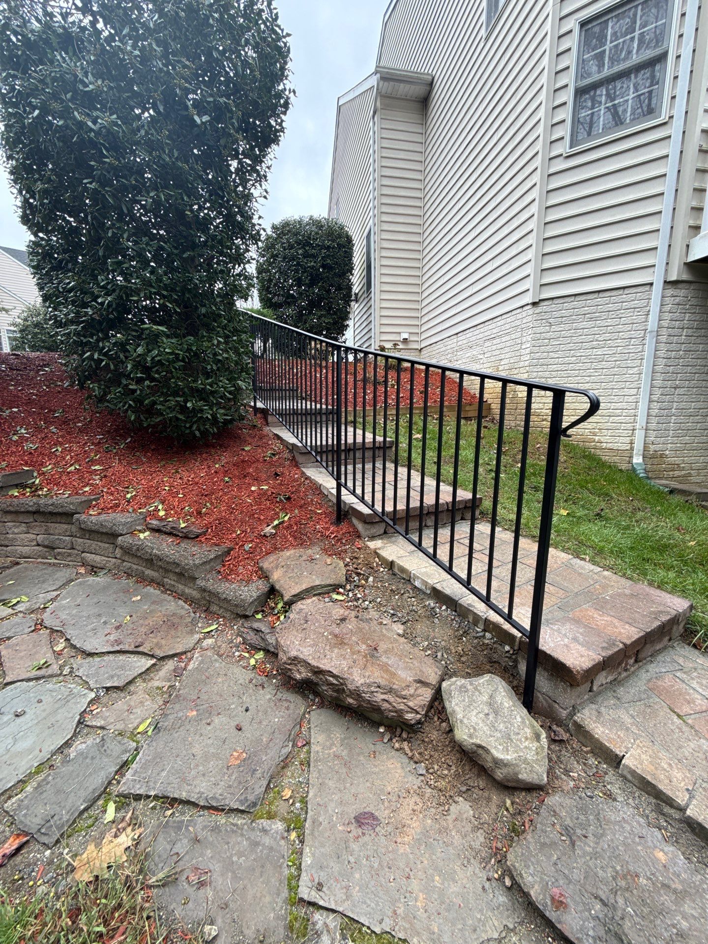 Curved Iron Stair Railing - Bowie, MD by Capitol Iron Works