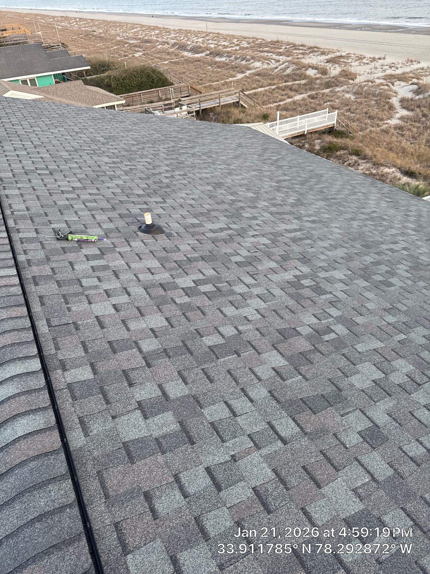 Holden Beach FORTIFIED Roof Replacement with Colonial Slate Shingles by RGR Construction and Roofing, LLC