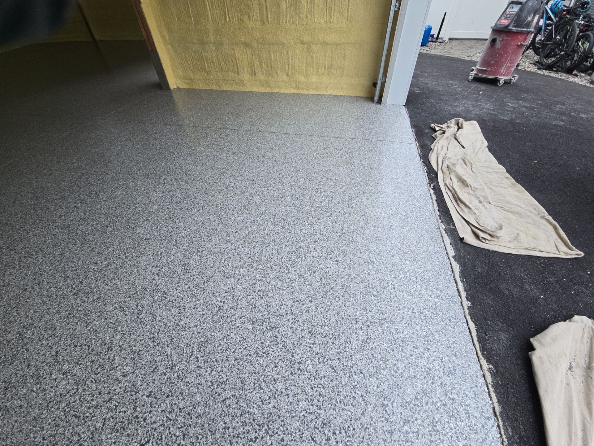 Garage Transformation using Slate Stone by Croc Coatings, LLC