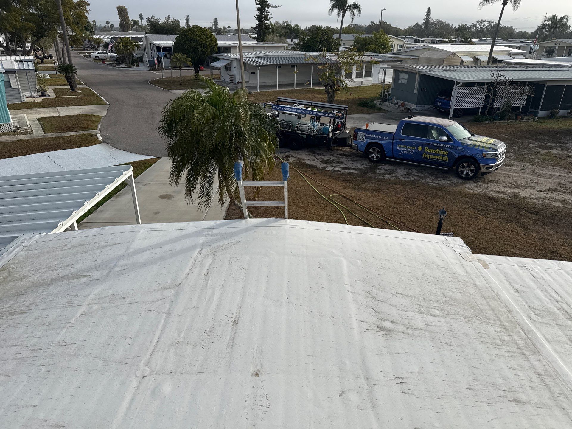 TPO Roof Cleaning & Mobile Home Soft Wash in Chulavista Landings – Ruskin, FL by Sunshine AquaWash