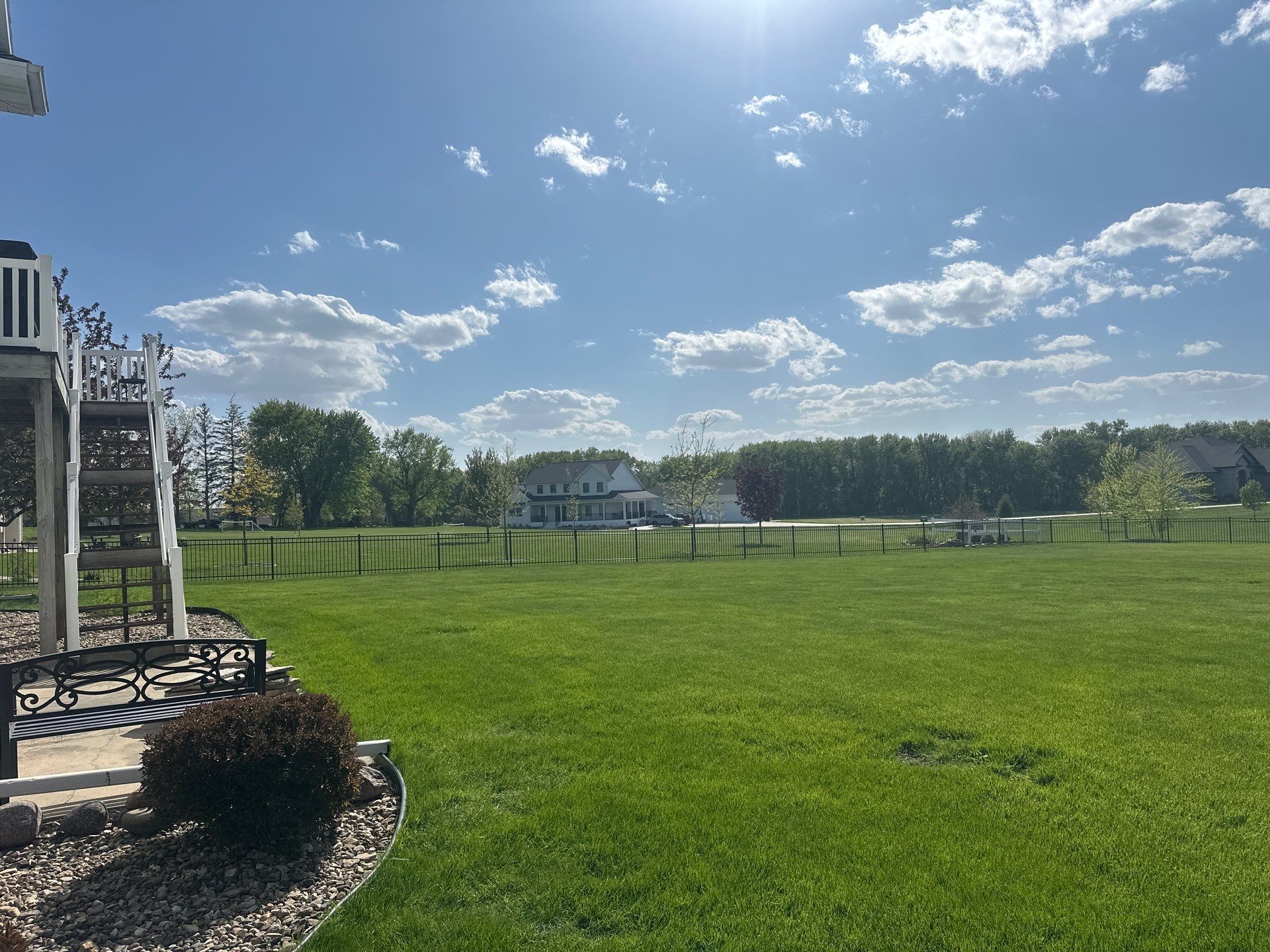 Black Ornamental Metal Picket Fence Installation in Waterloo by Perfect Picket Fence and Stain