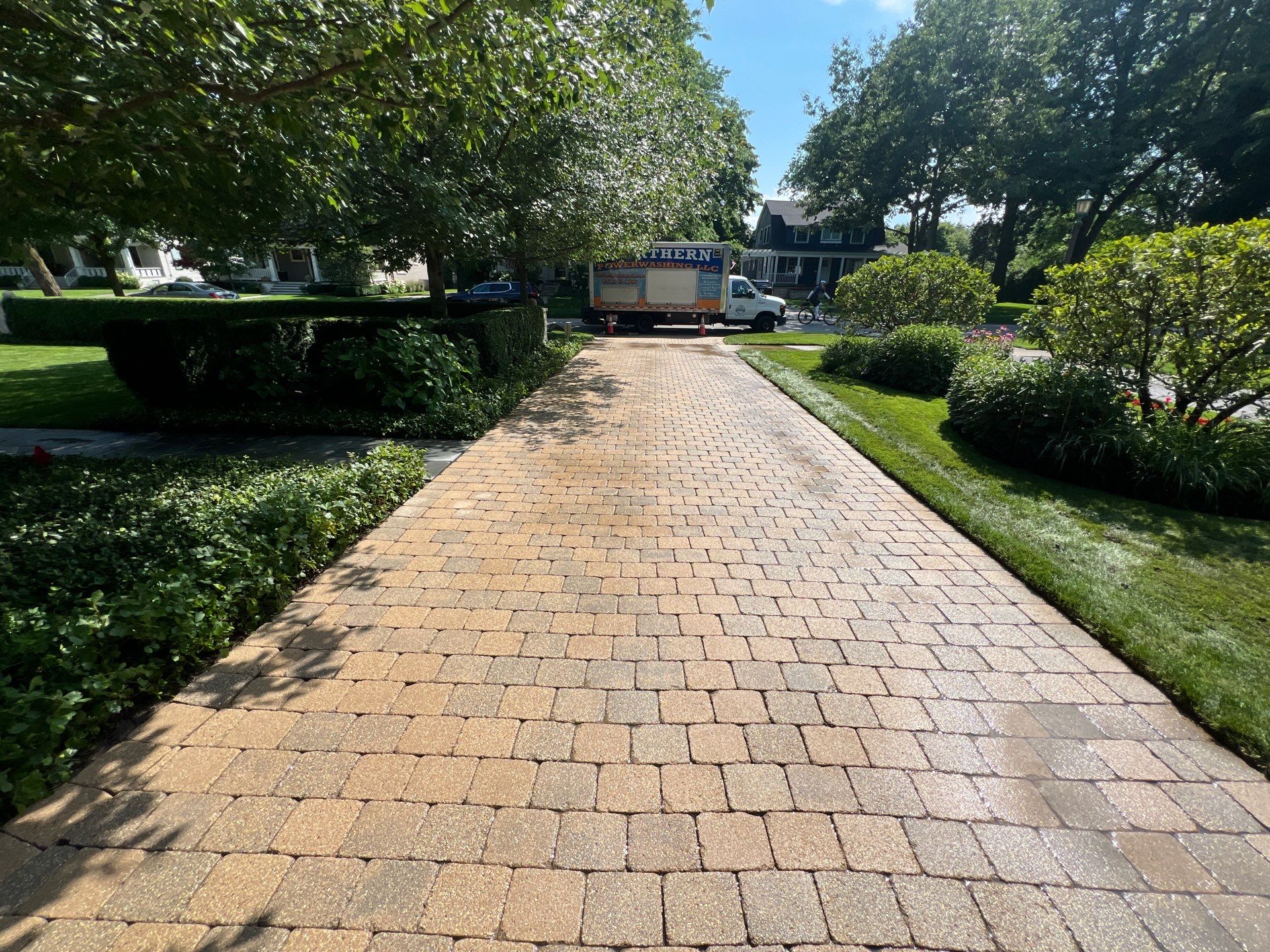 Brick paver clean, sand and seal.  using Surebond SB-1300 by Northern Power Washing LLC.