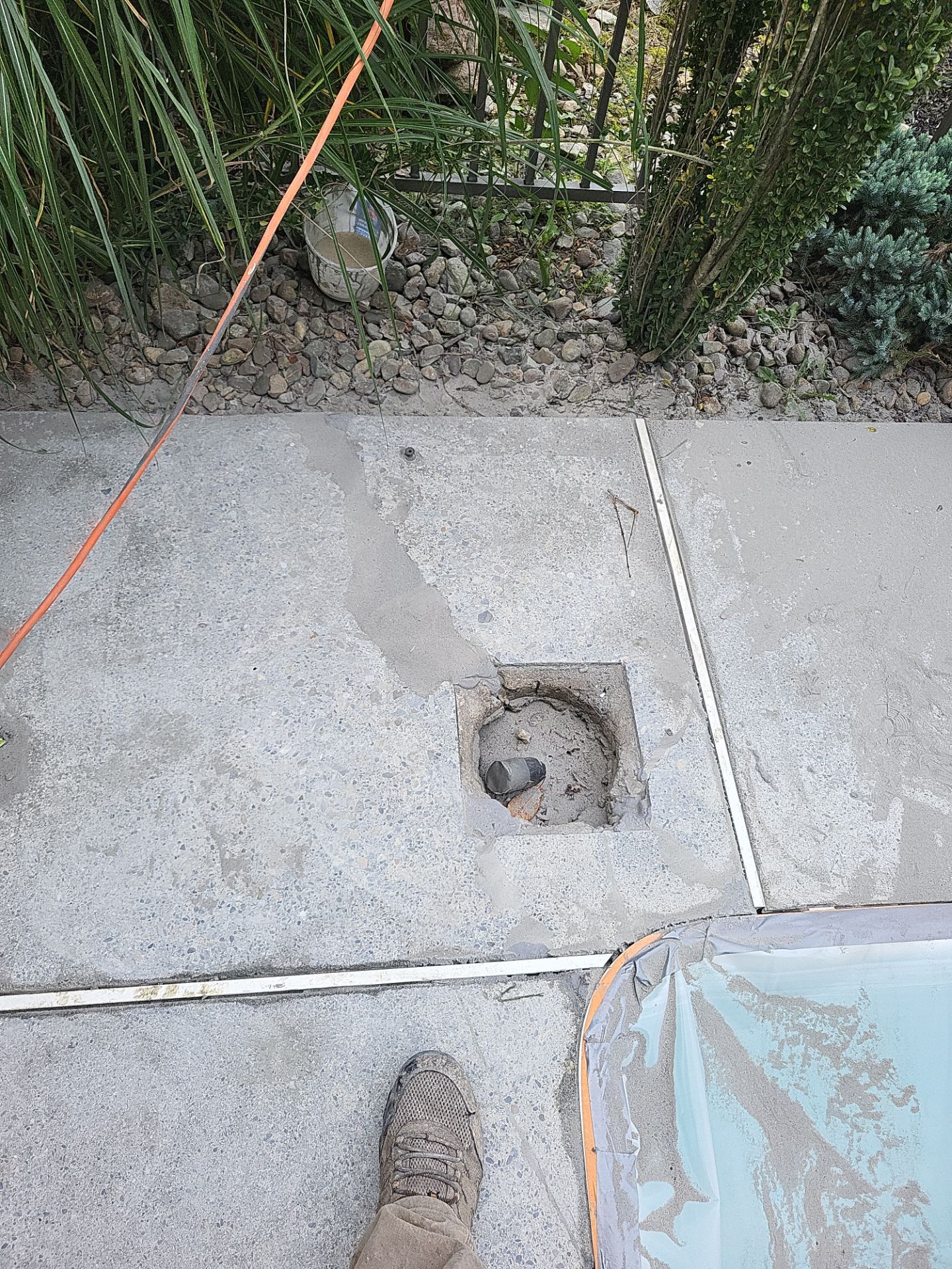 Blue Granite Pool Patio Concrete Coating in Lincoln Park by Spectrum Painting, LLC