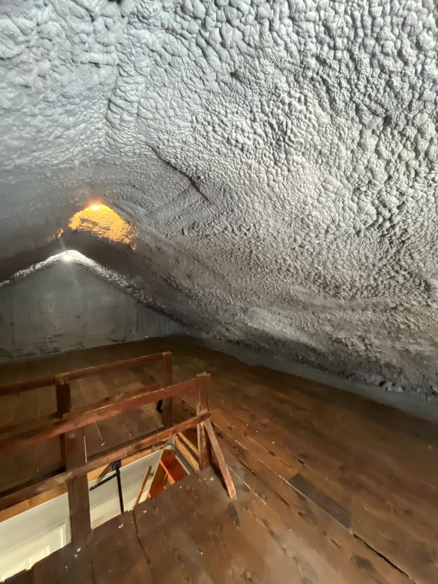Attic Insulation using open cell spray foam by NYS Foam & Energy