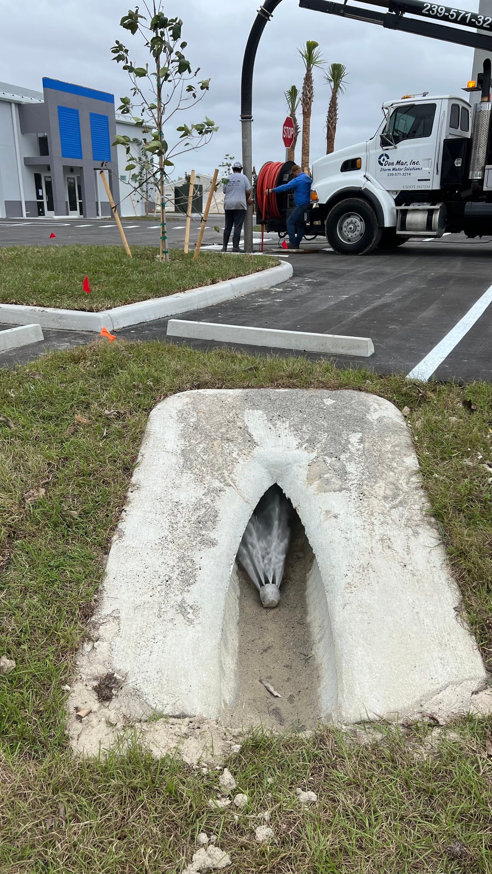 New Construction Storm Drain System Cleaning by APS Power & Water