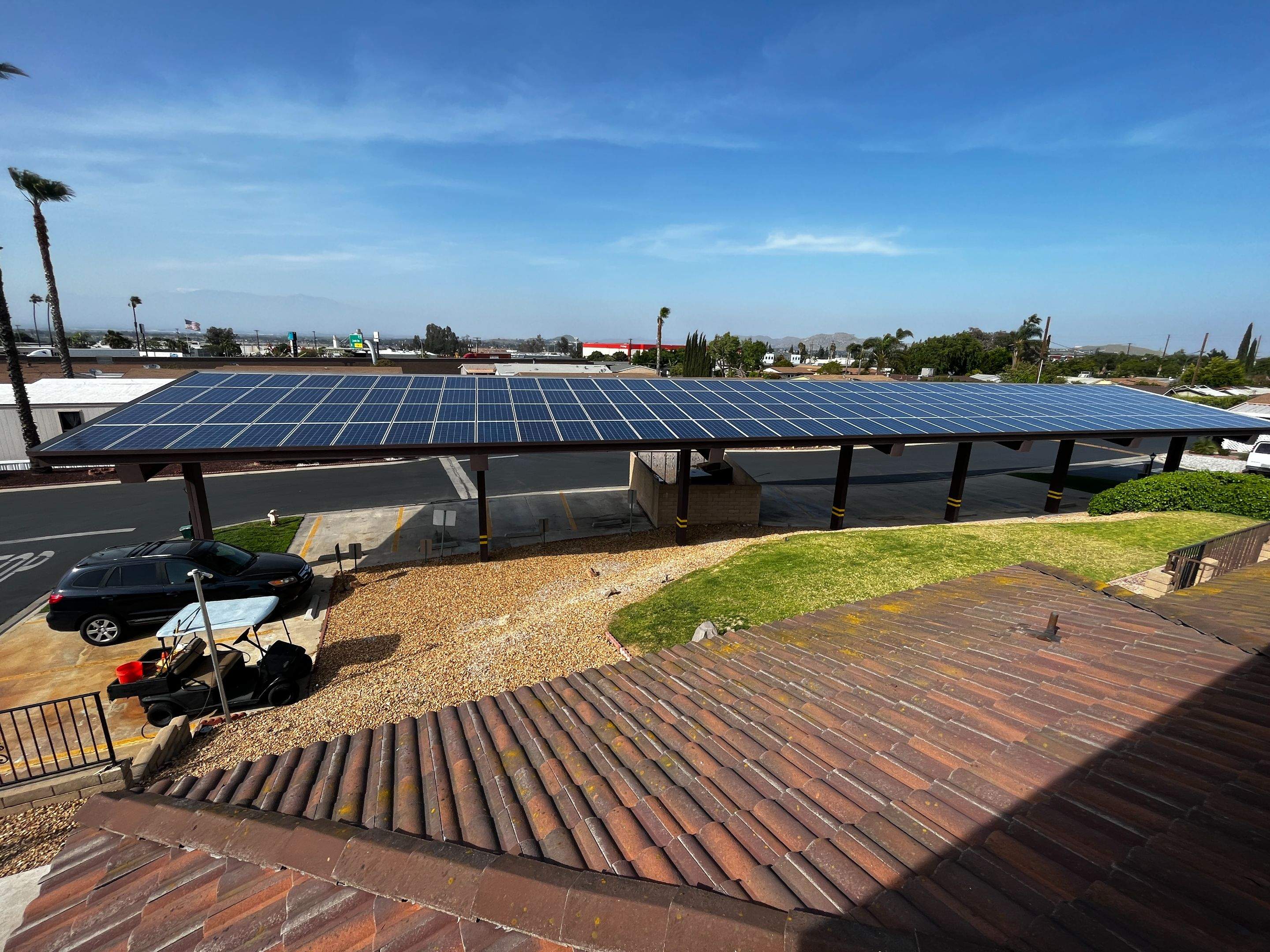 Carport Solar Panel Cleaning in Rowland Heights by Palm Coast Solar Cleaning