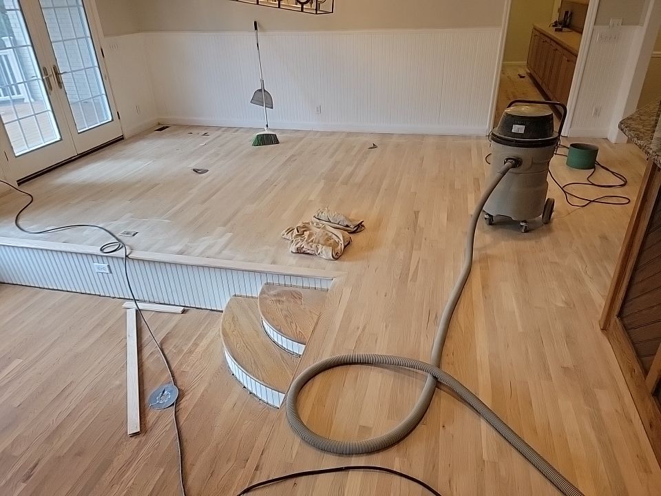 Red and White oak refinish with Duraseal Special Walnut Stain by Footprints Floors of Nashville