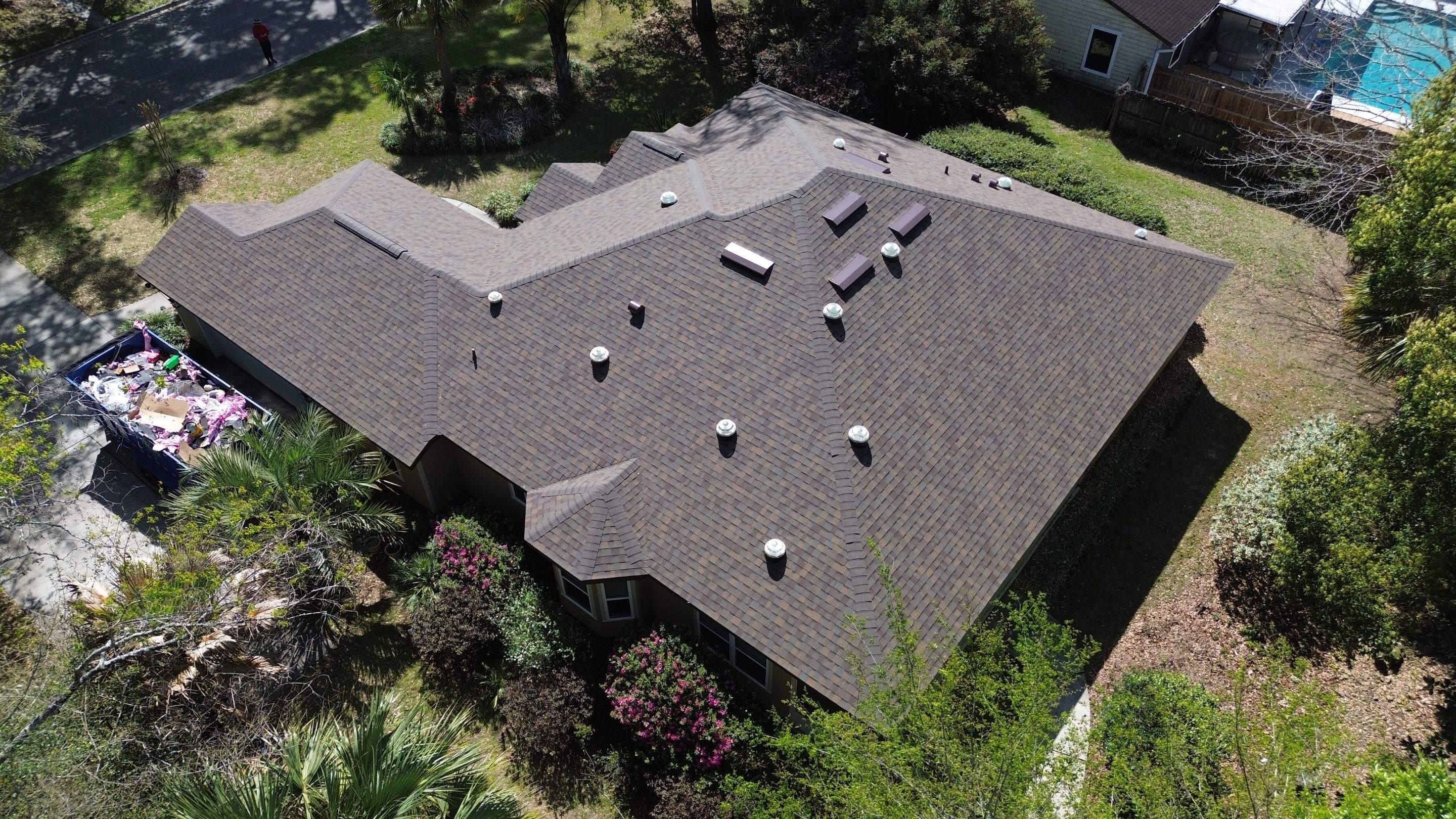 New teak architectural shingle roof replacement in Gainesville FL by Brehm Roofing