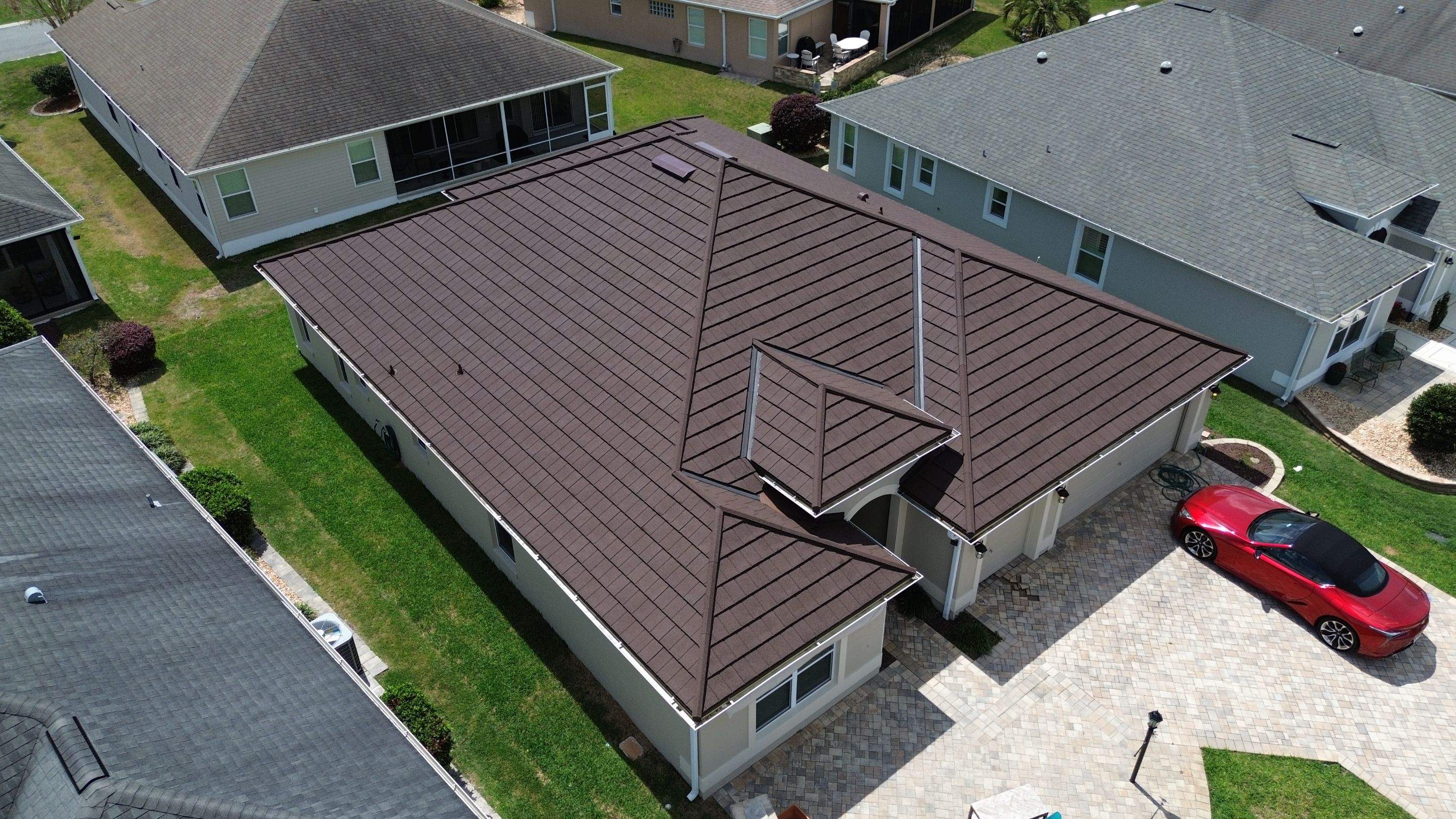 New Novatik slate Stone Coated - Brown Earth roof replacement in The Villages, FL by Brehm Roofing