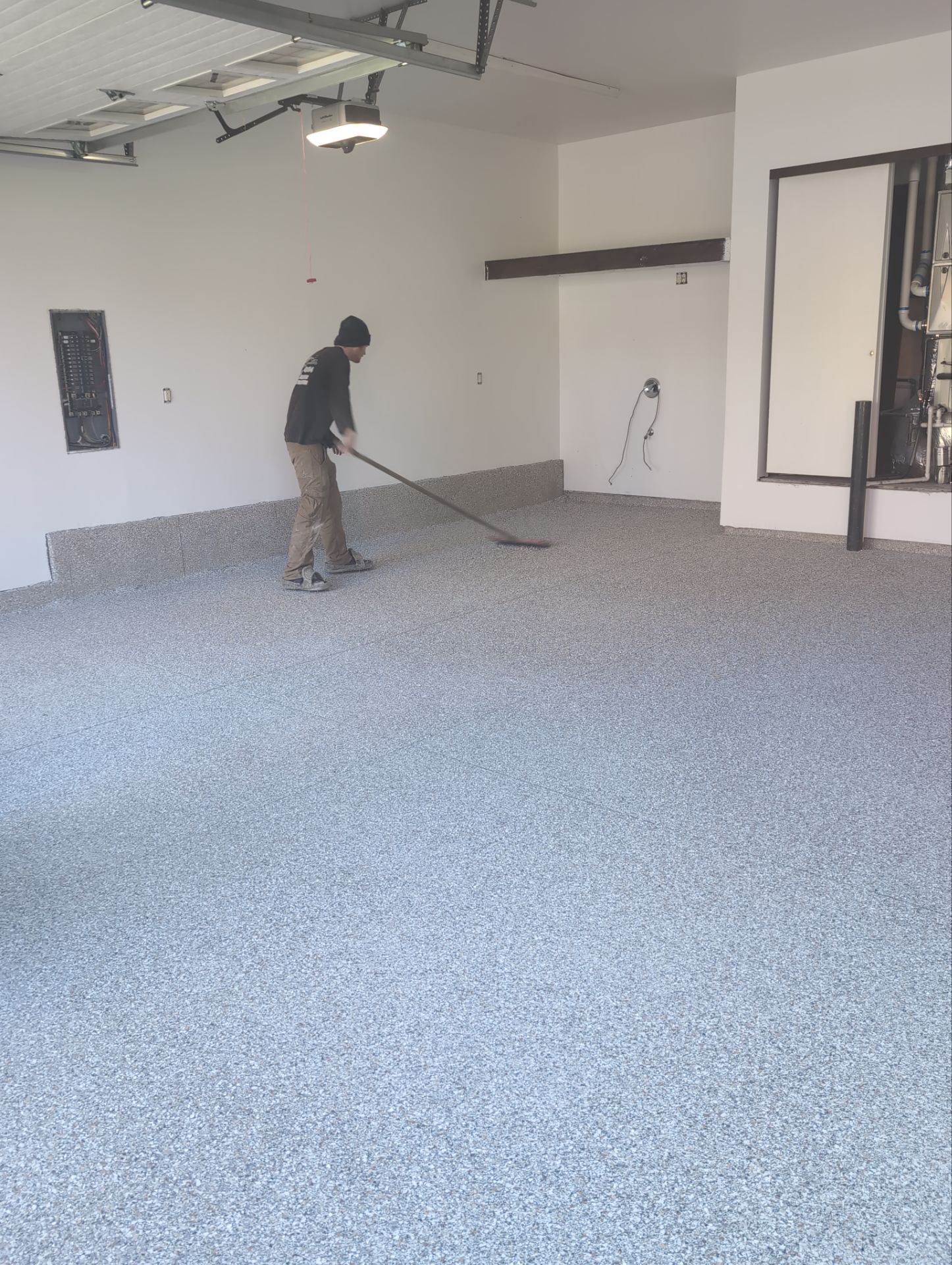 Polyaspartic Garage Floor Coating with Vinyl Flakes in Hayden by Croc Coatings, LLC
