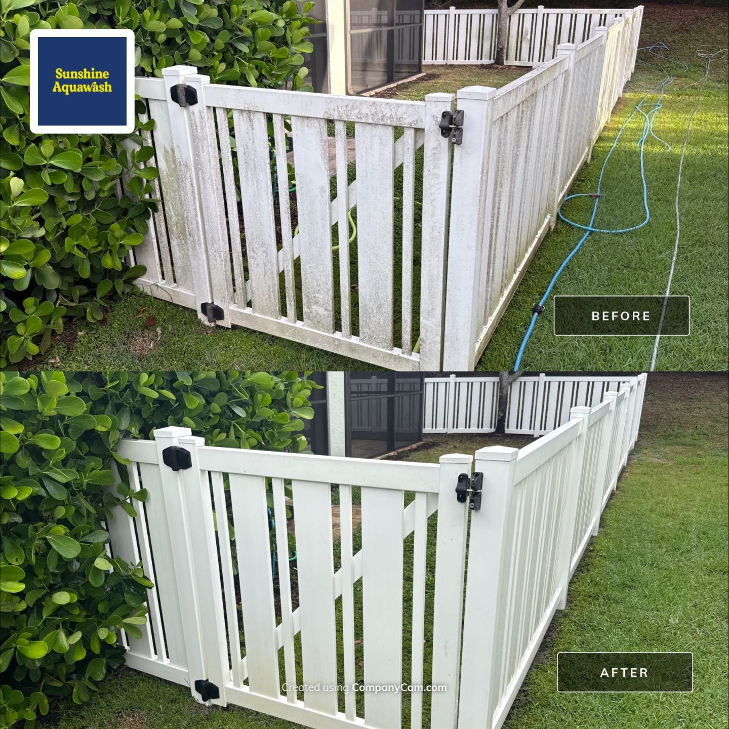 Vinyl Fence & Concrete Cleaning in Central Park at Lakewood Ranch, FL by Sunshine AquaWash