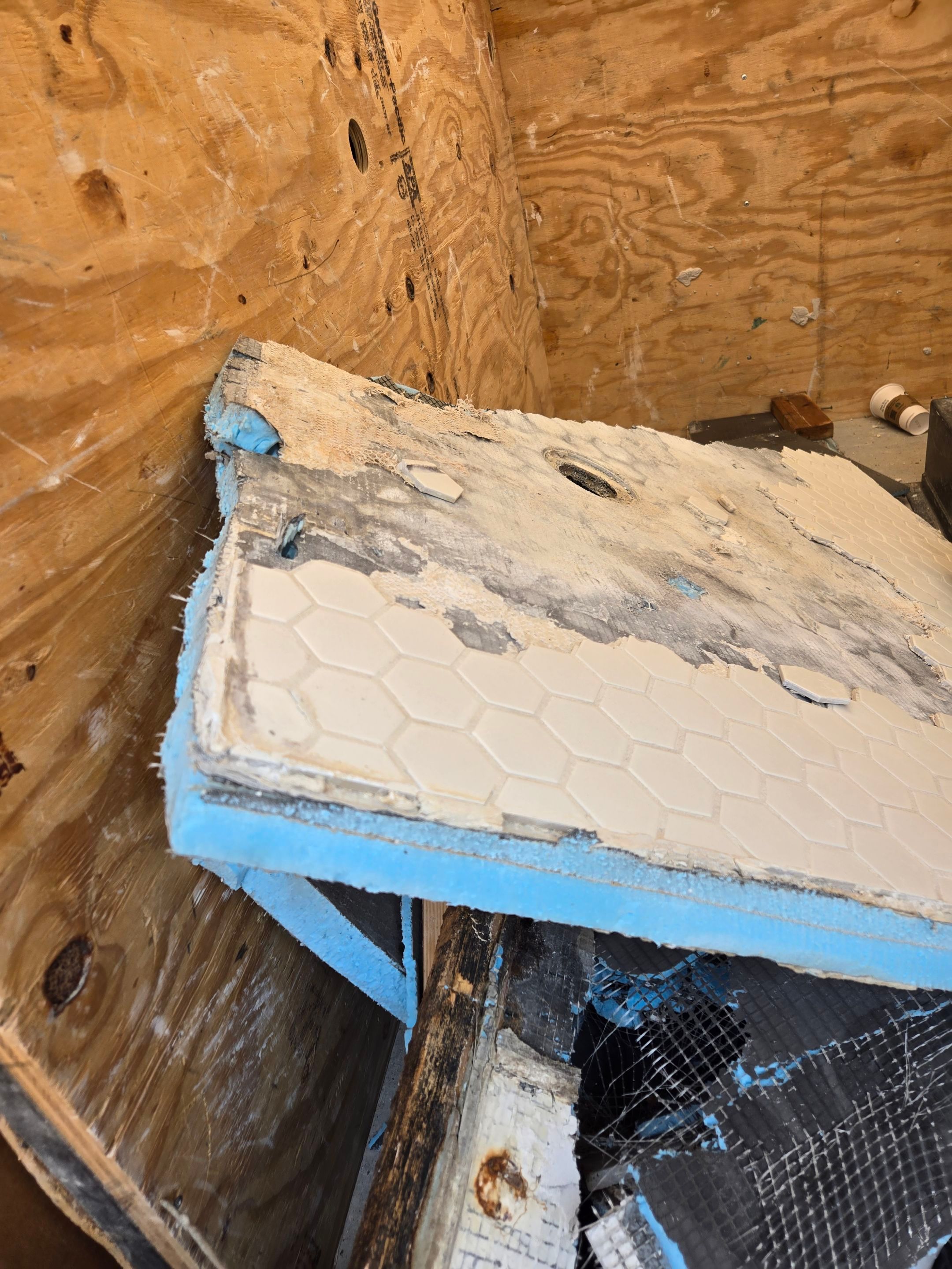 Existing tile shower was a rotting disaster by The Shower Company