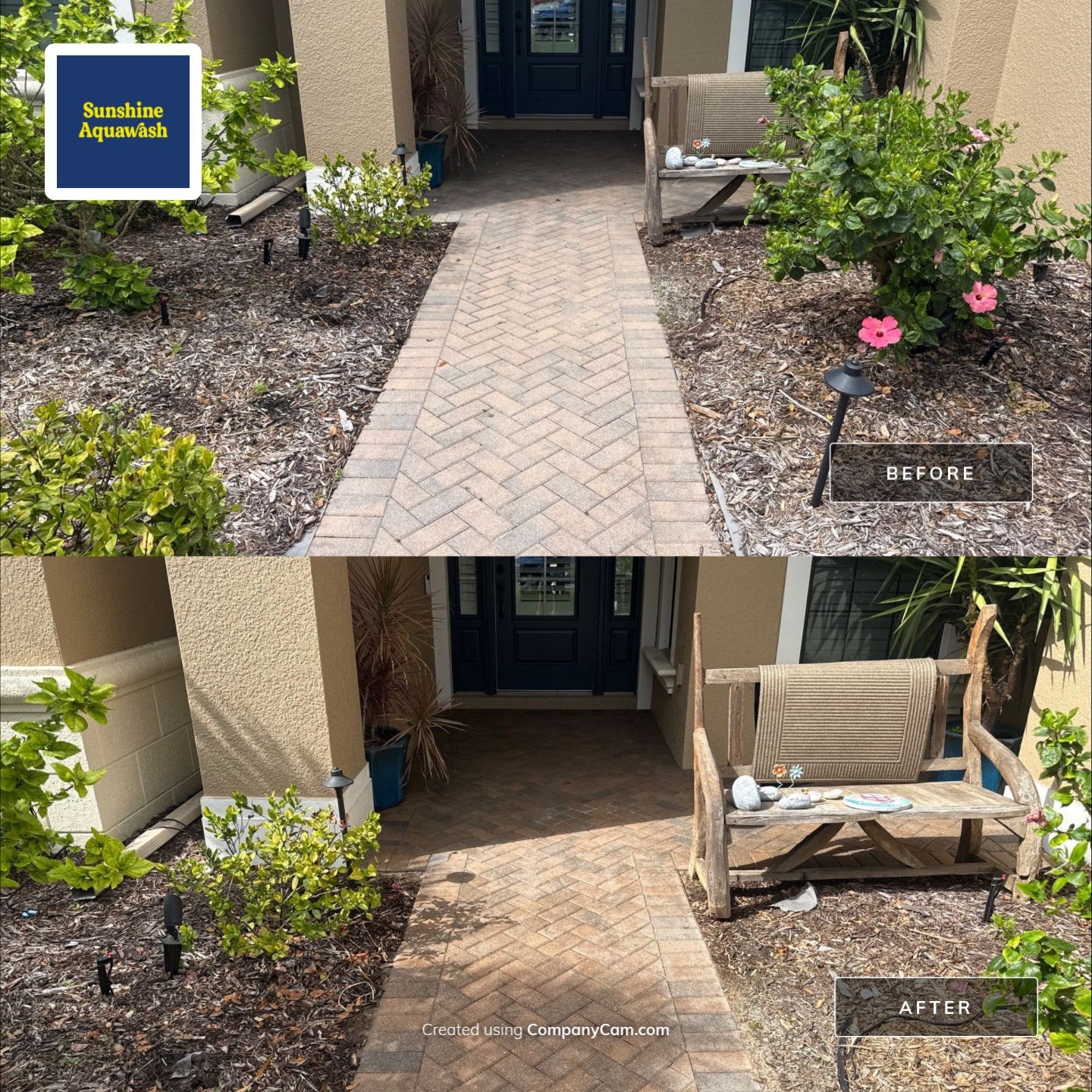 Paver Driveway & Entryway Cleaning in River Wind – Bradenton, FL by Sunshine AquaWash