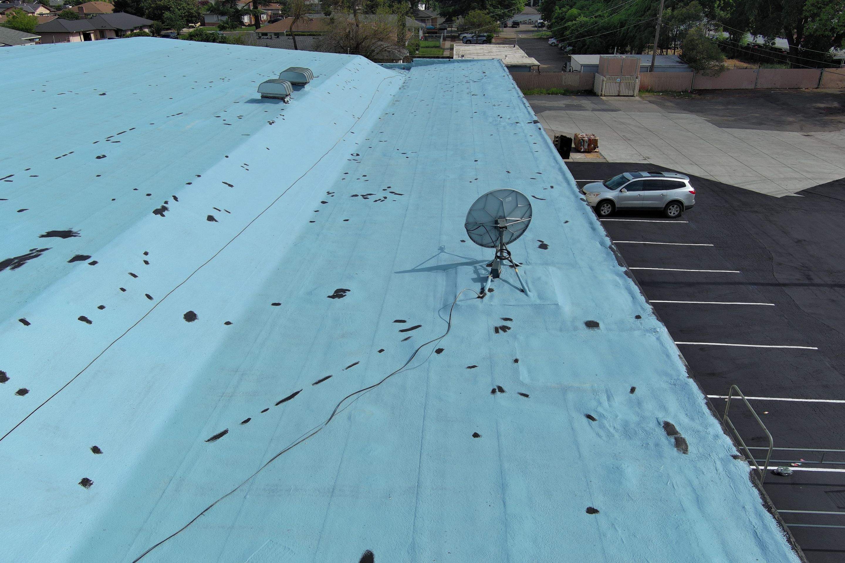 Foam Refurbish using Conklin Benchmark/PUMA XL coatings and spray foam by Straight Edge Roofing Inc