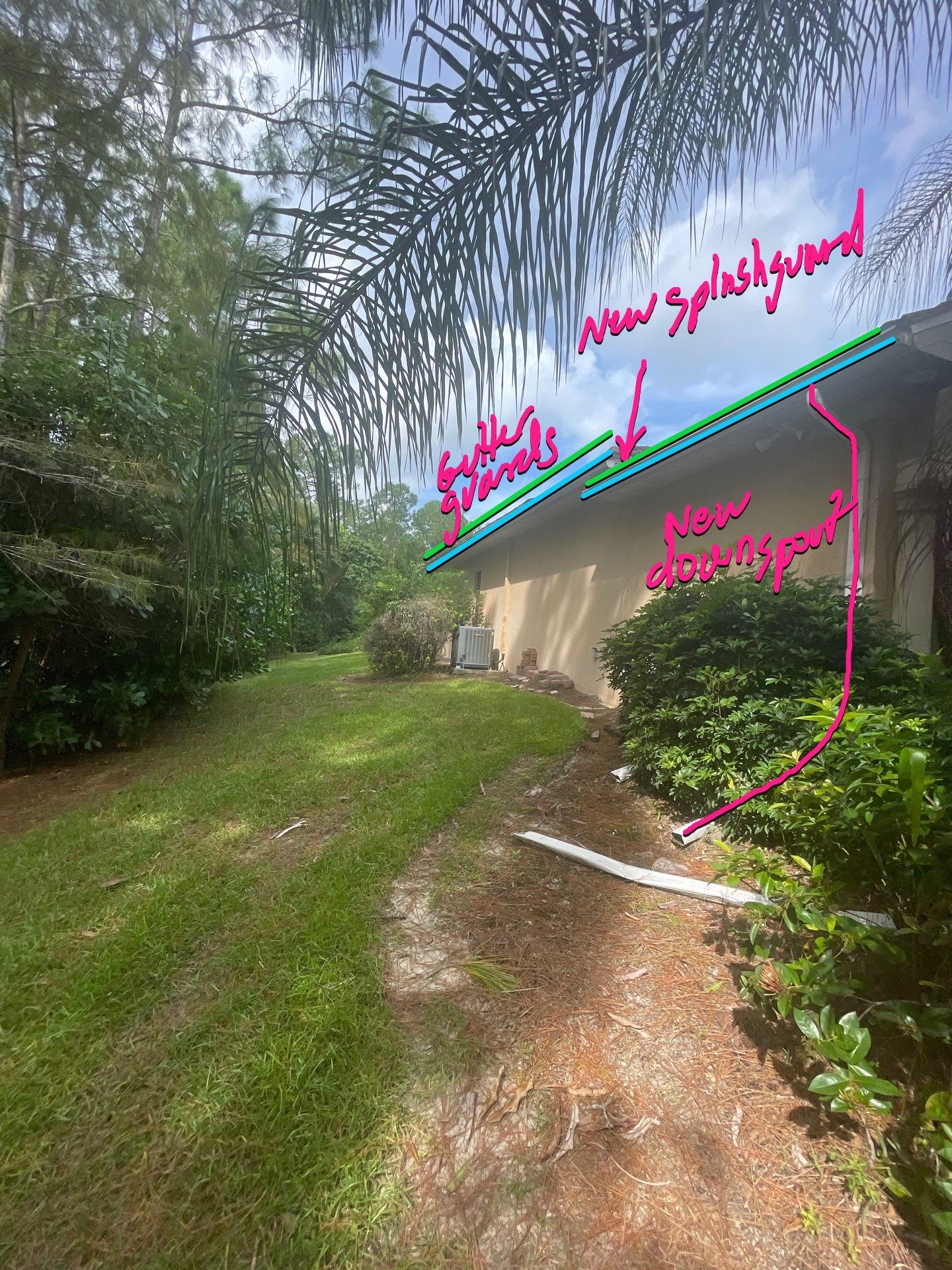 New Splash Guards and 6-Inch seamless Gutters in Naples FL by Gutter Professors