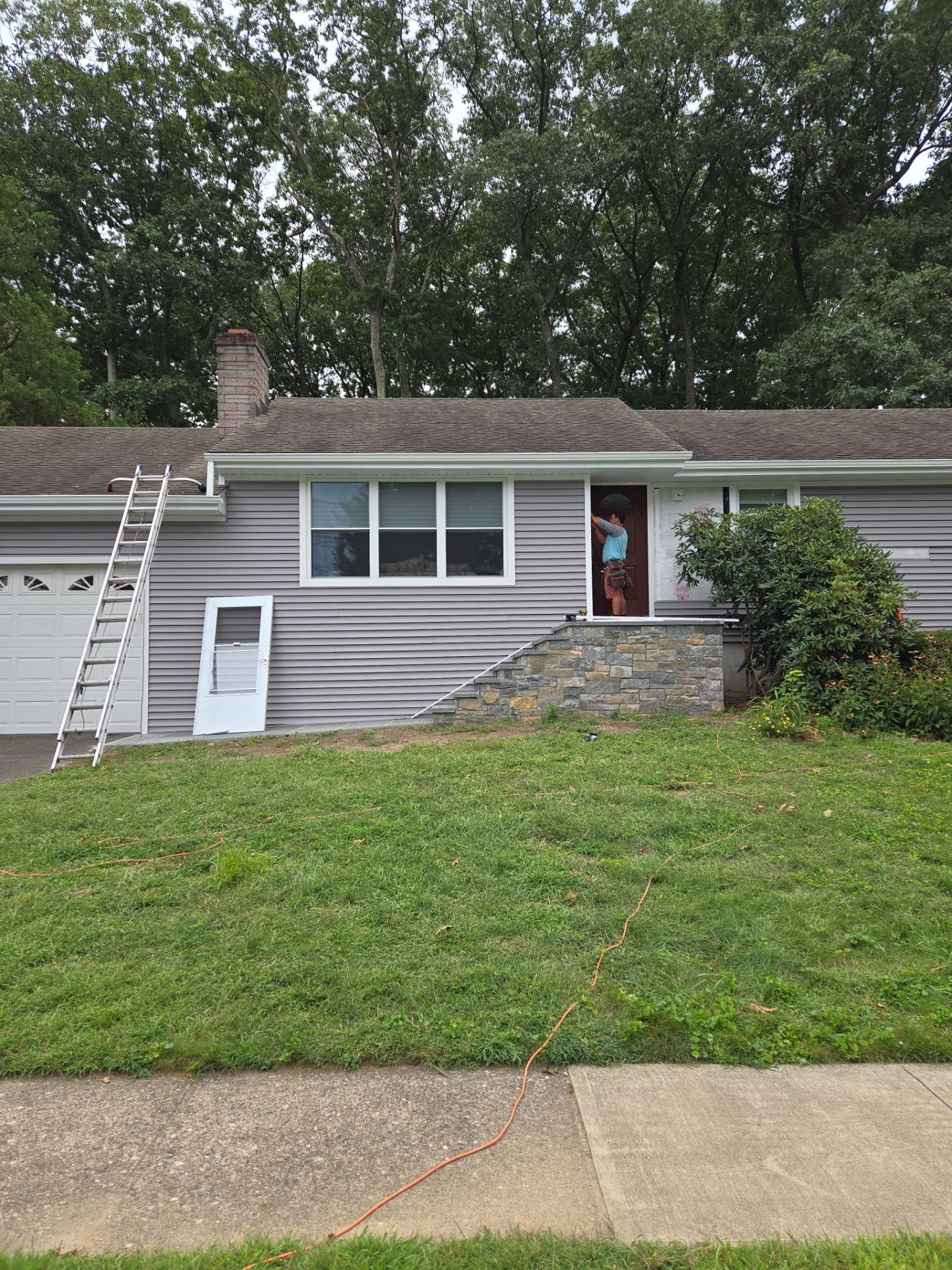Siding Installation using CertainTeed Monogram Vinyl Siding - D4 - Granite Gray by A Plus Exterior