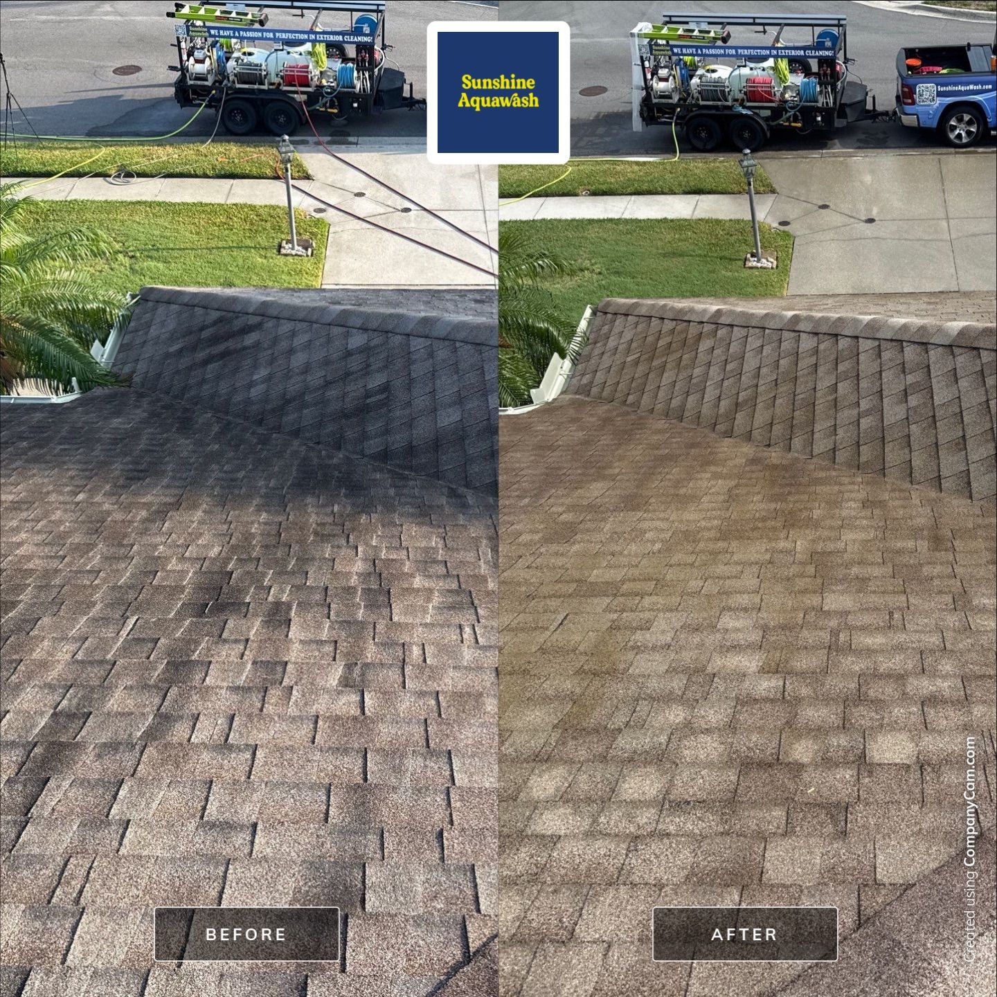 Asphalt Shingle Roof Cleaning in Creekwood Community – Bradenton, FL by Sunshine AquaWash