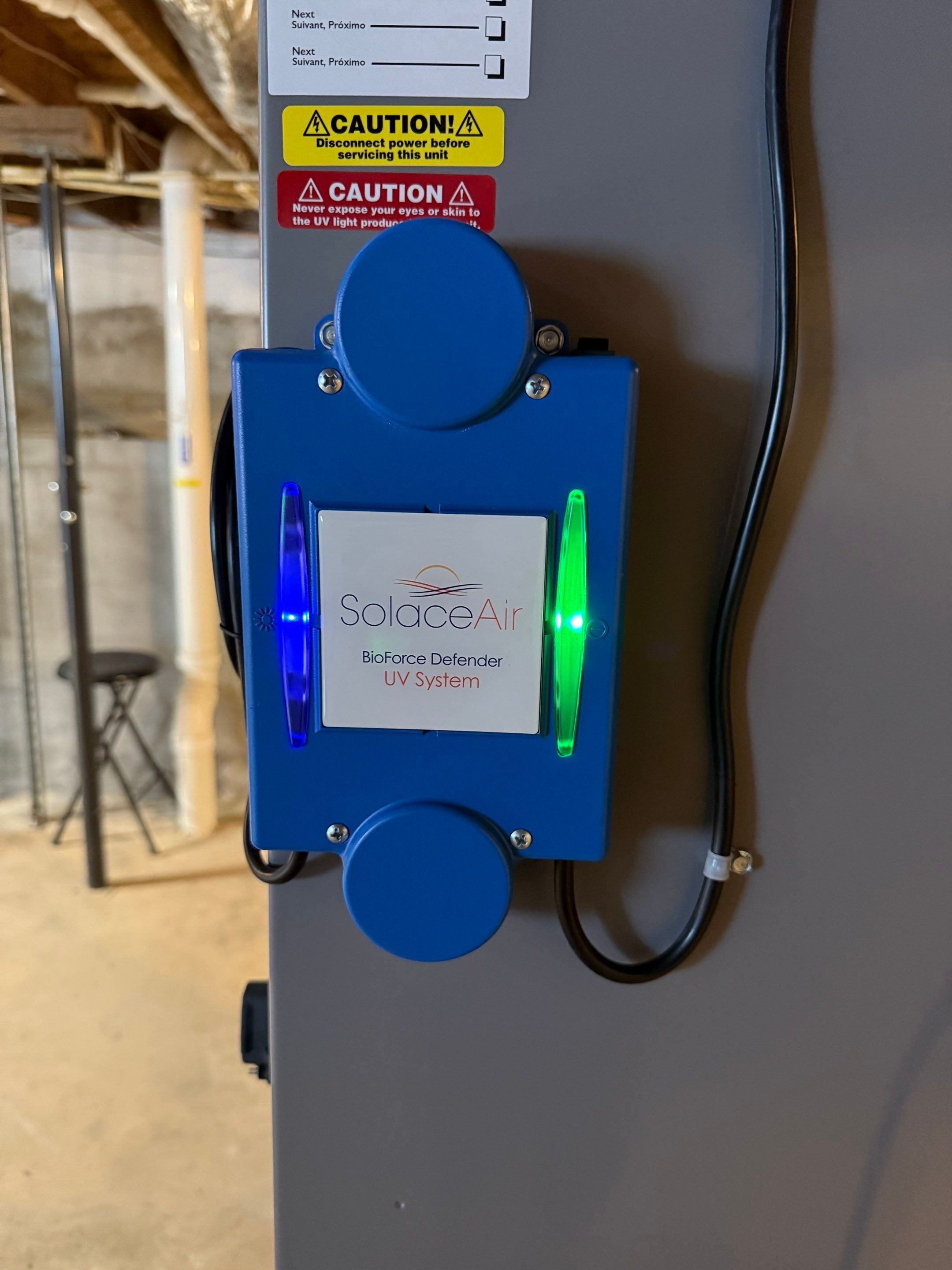 UV Purification system installation by Elemental Heating and air conditioning LLC