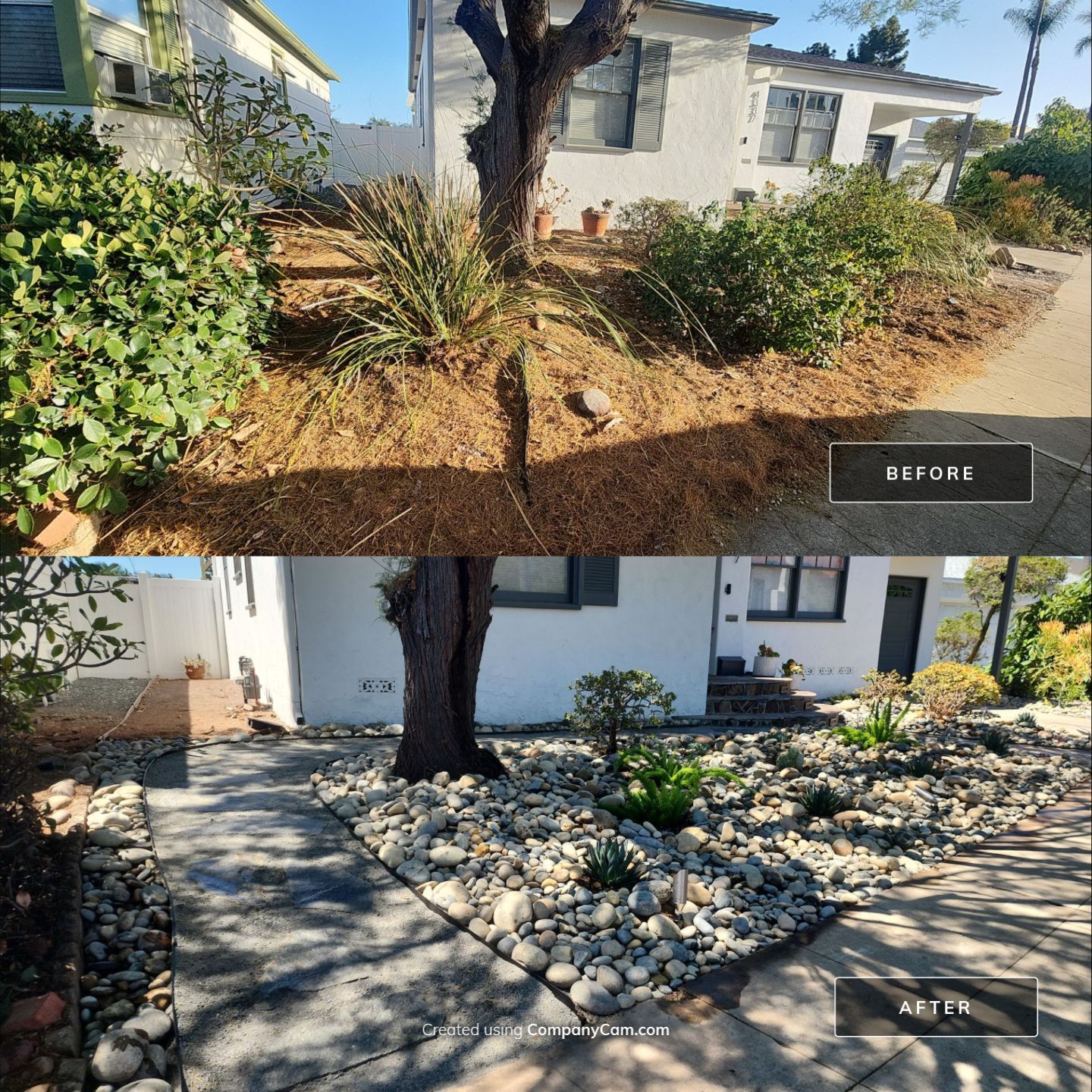 Xeriscape Transformation with River Rock and Irrigation in San Diego by Yard Techs