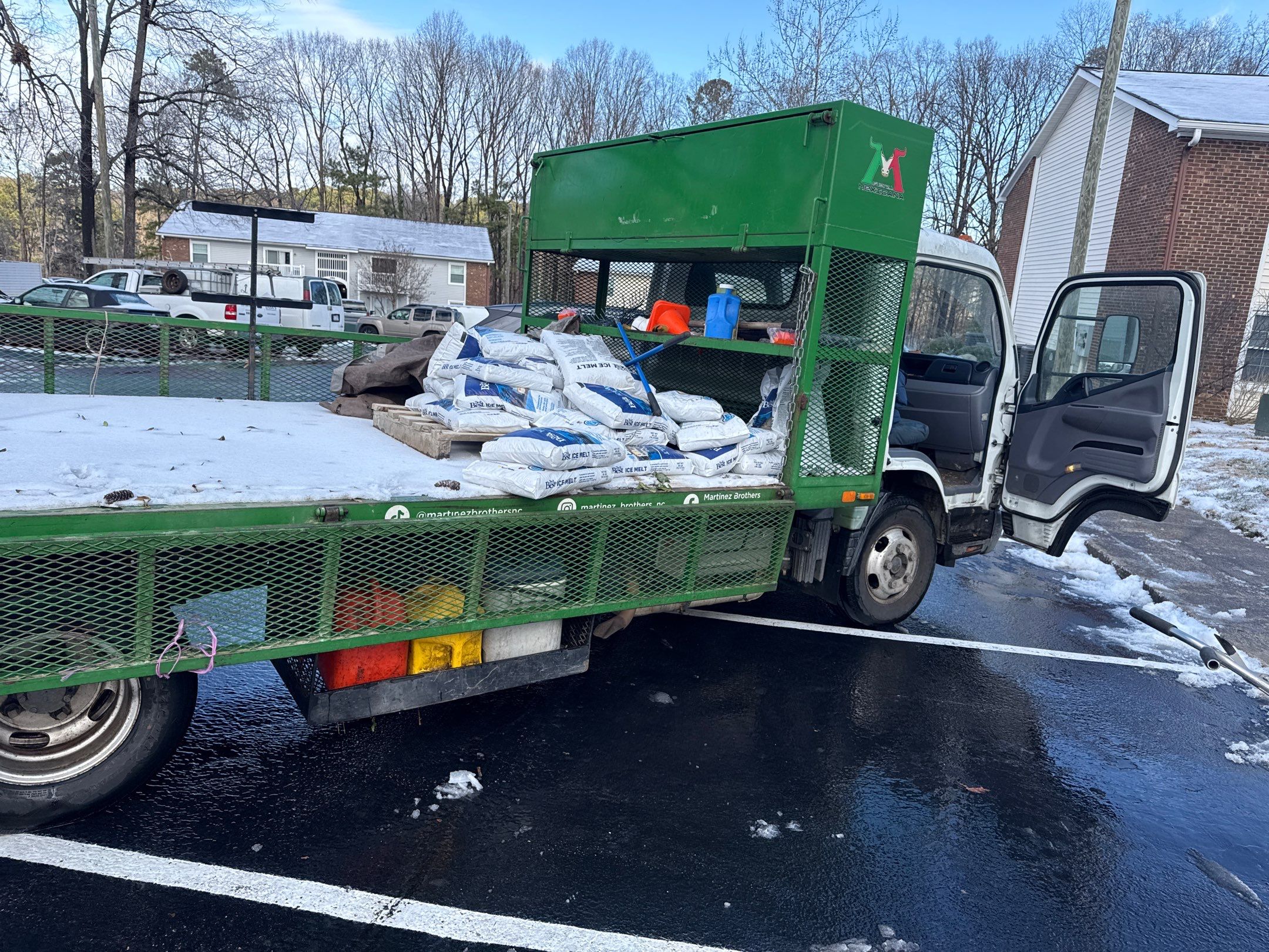 Snow removal from streets in Cary by Martinez Brother’s Nc Landscaping Inc