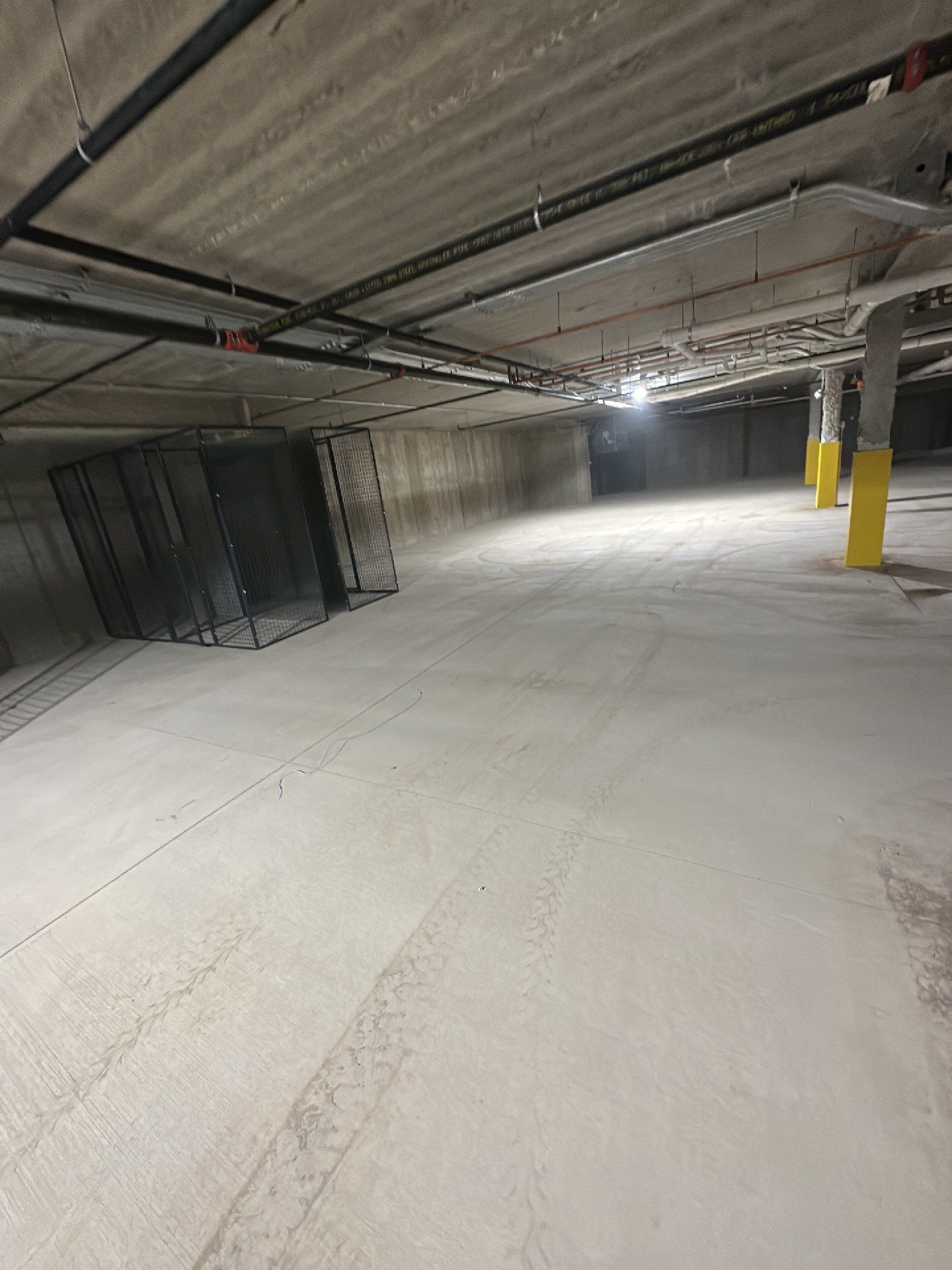 Parking garage post construction cleanup by Northern Power Washing LLC.