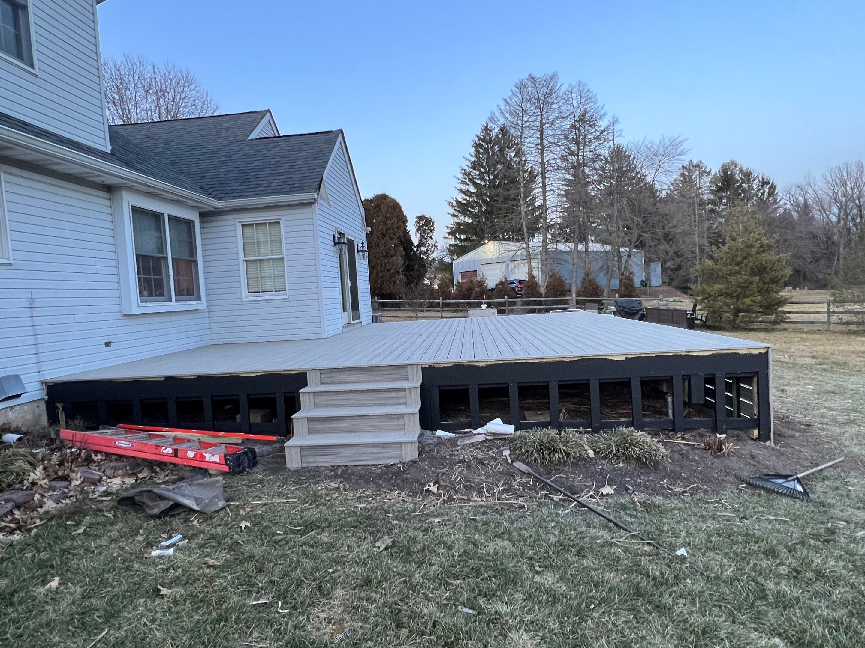 New deck With A frame porch In Morrisville PA by deck guardian
