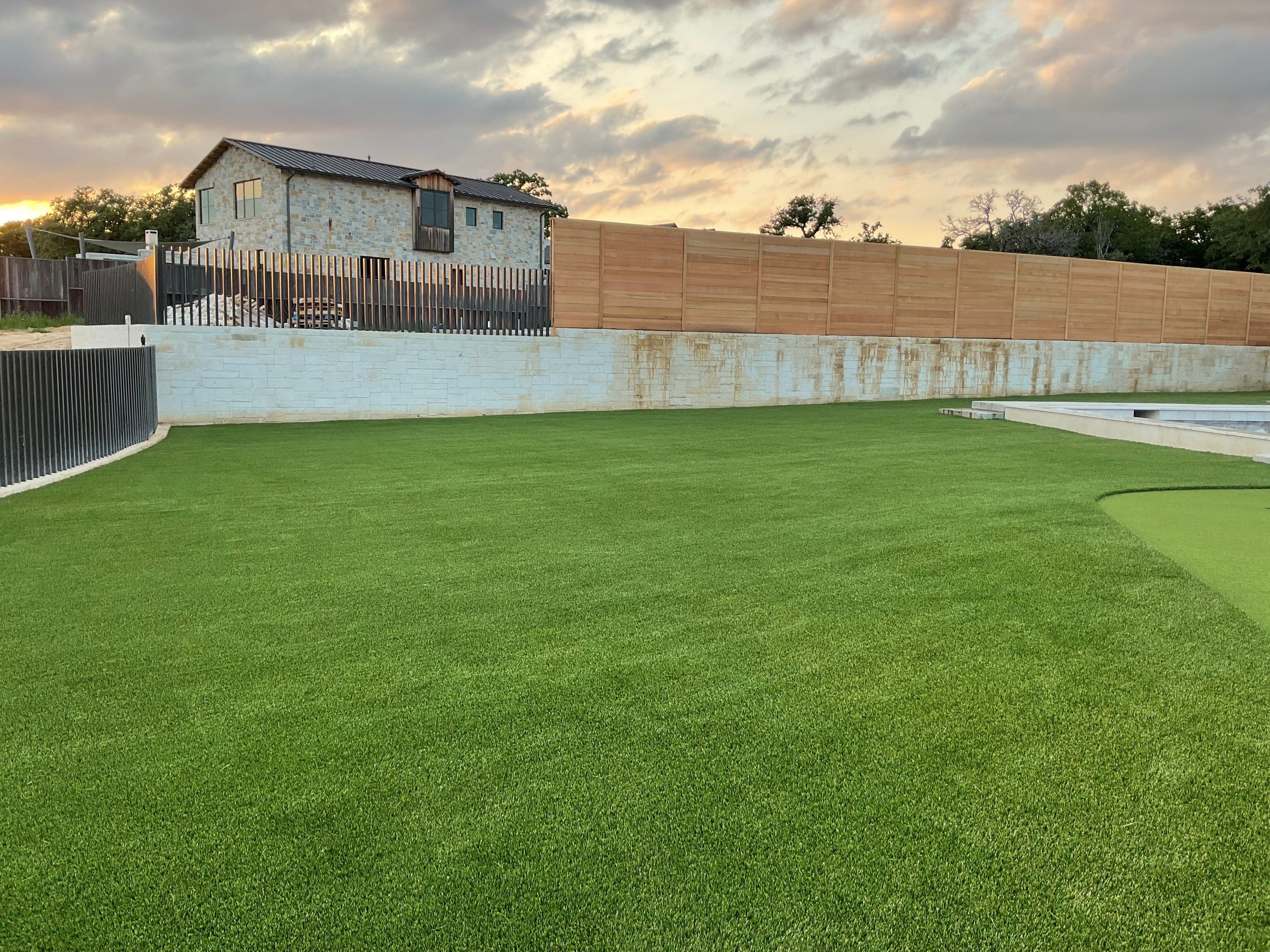 Synthetic Turf Installation using Texas Rye by Turf Concepts