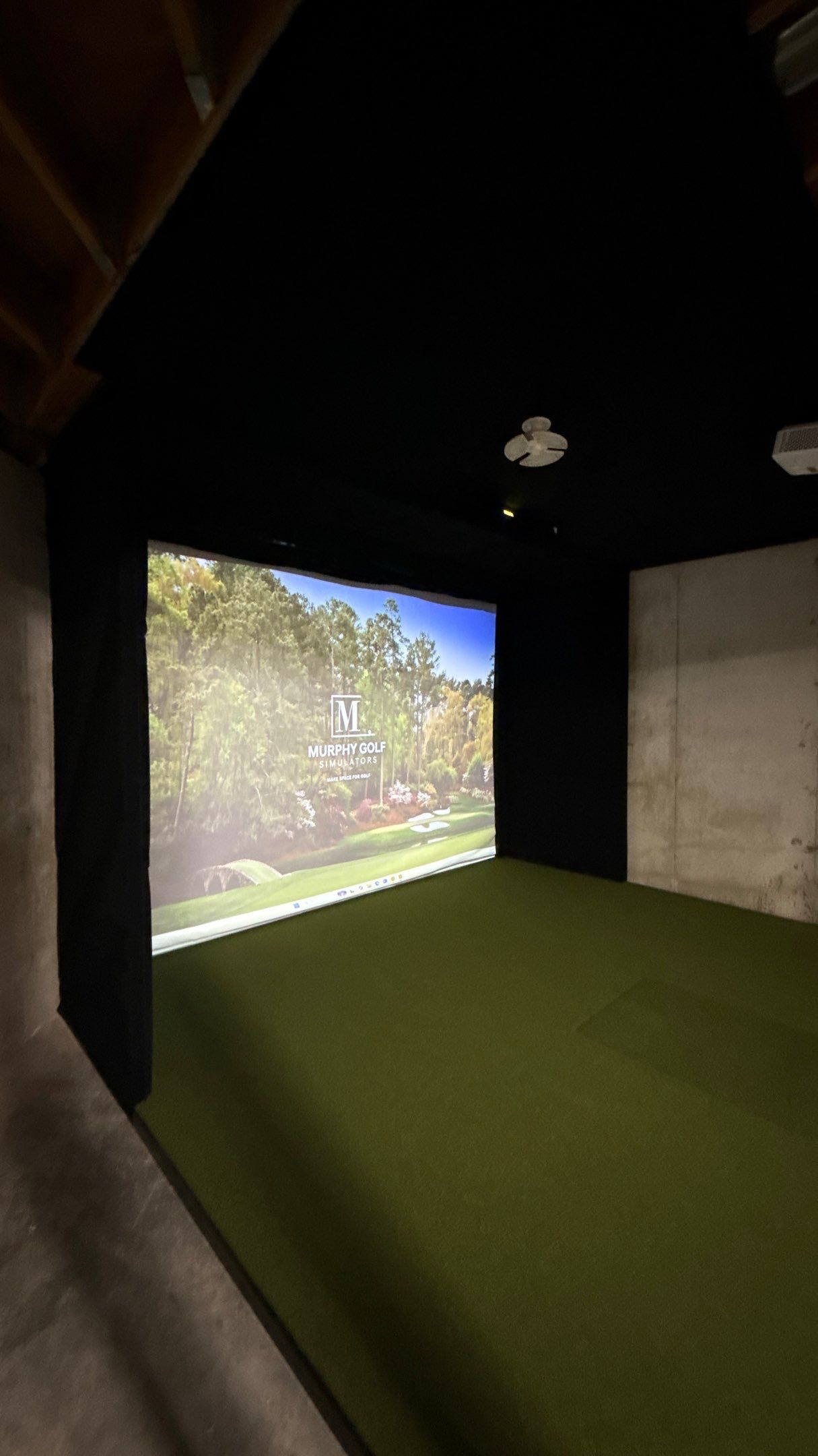 Rex Went With A Custom Golf Simulator  by Banner Garage