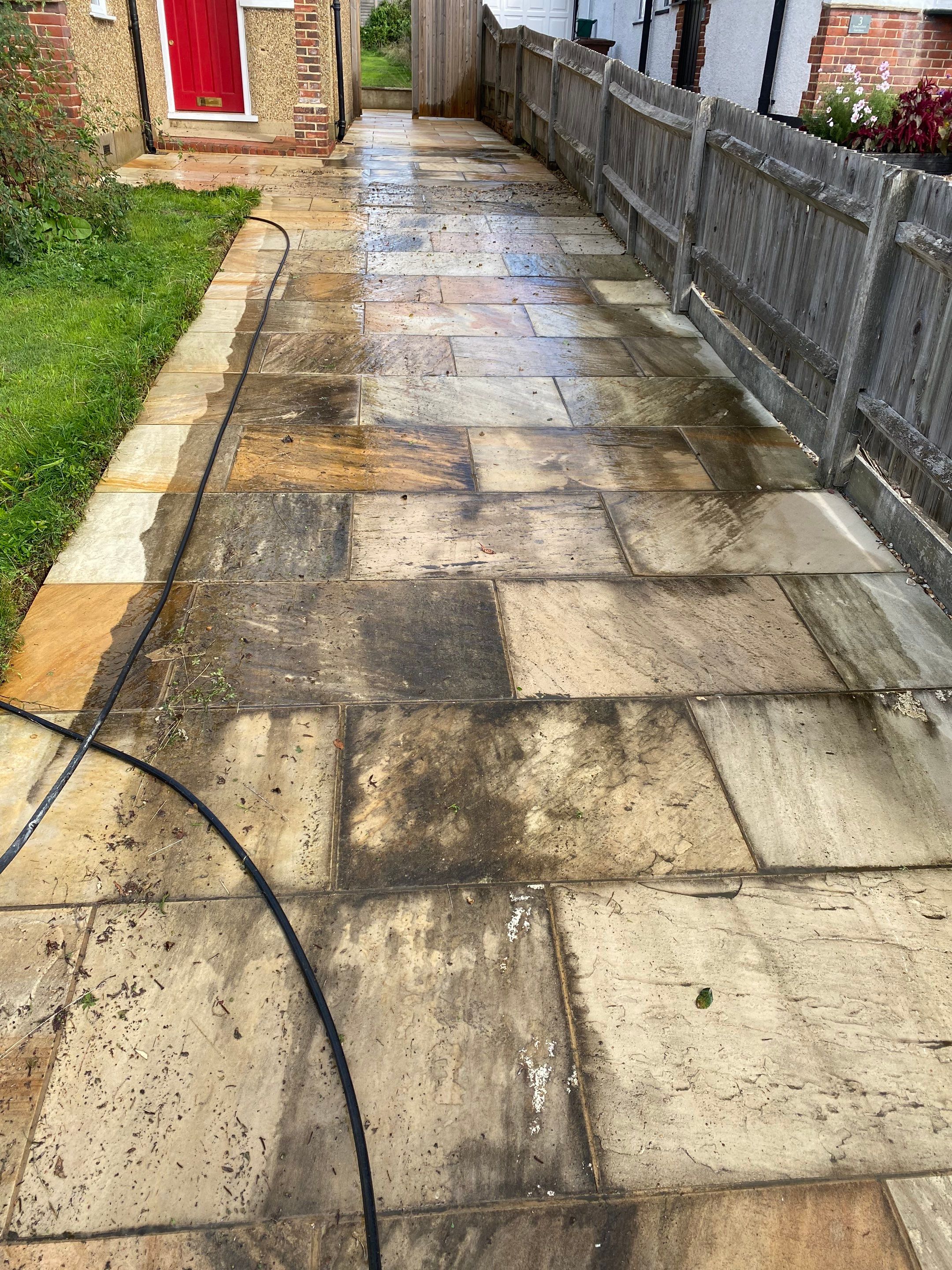 Driveway And Patio Clean using honda 21 ltr/min by Ges Exterior Cleaning ltd