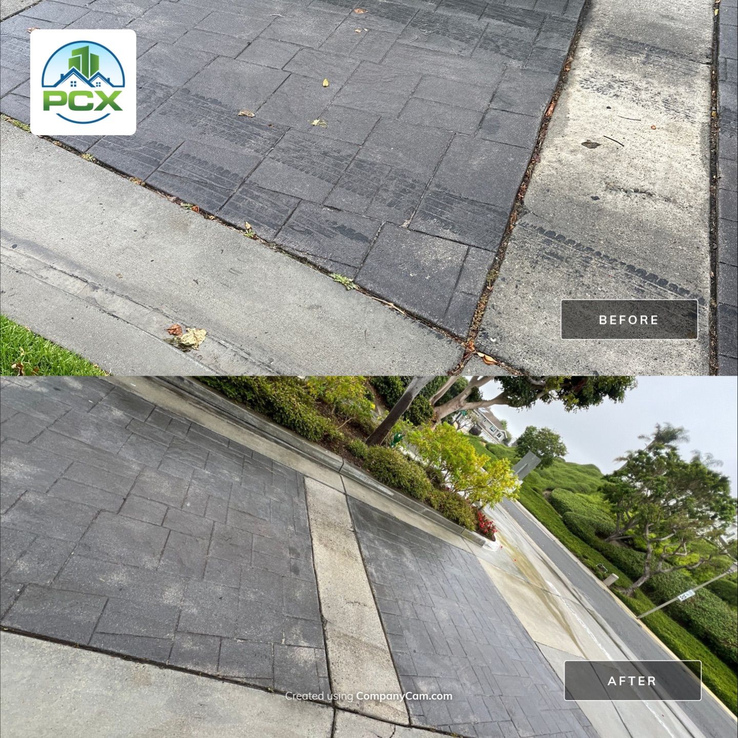 Homeowner drives through slurry before it's cured by Property Cleaning Experts