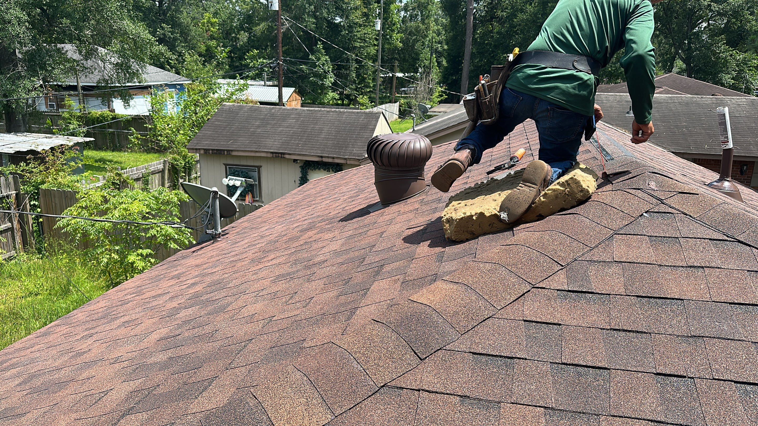Brown Architectural Shingle Roof Replacement — Conroe, TX by PL Roofing & SB Roofing, LLC.