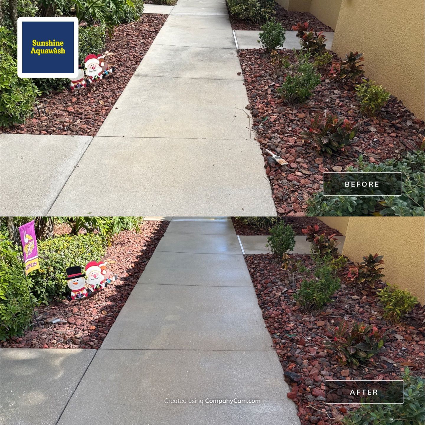 HOA Condo Concrete Driveway & Sidewalk Cleaning – River Strand Community, Bradenton, FL by Sunshine AquaWash