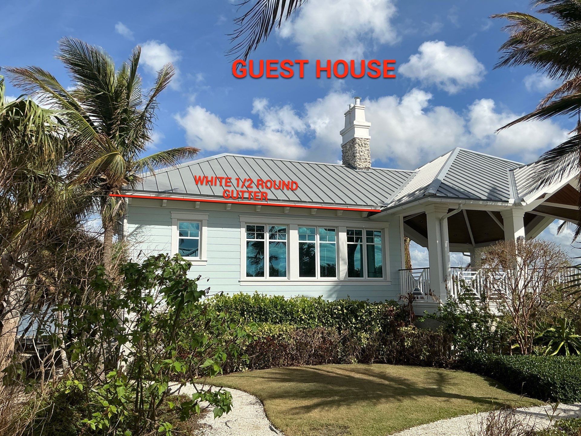 All New 1/2 Round Gutters in Nokomis FL by Gutter Professors