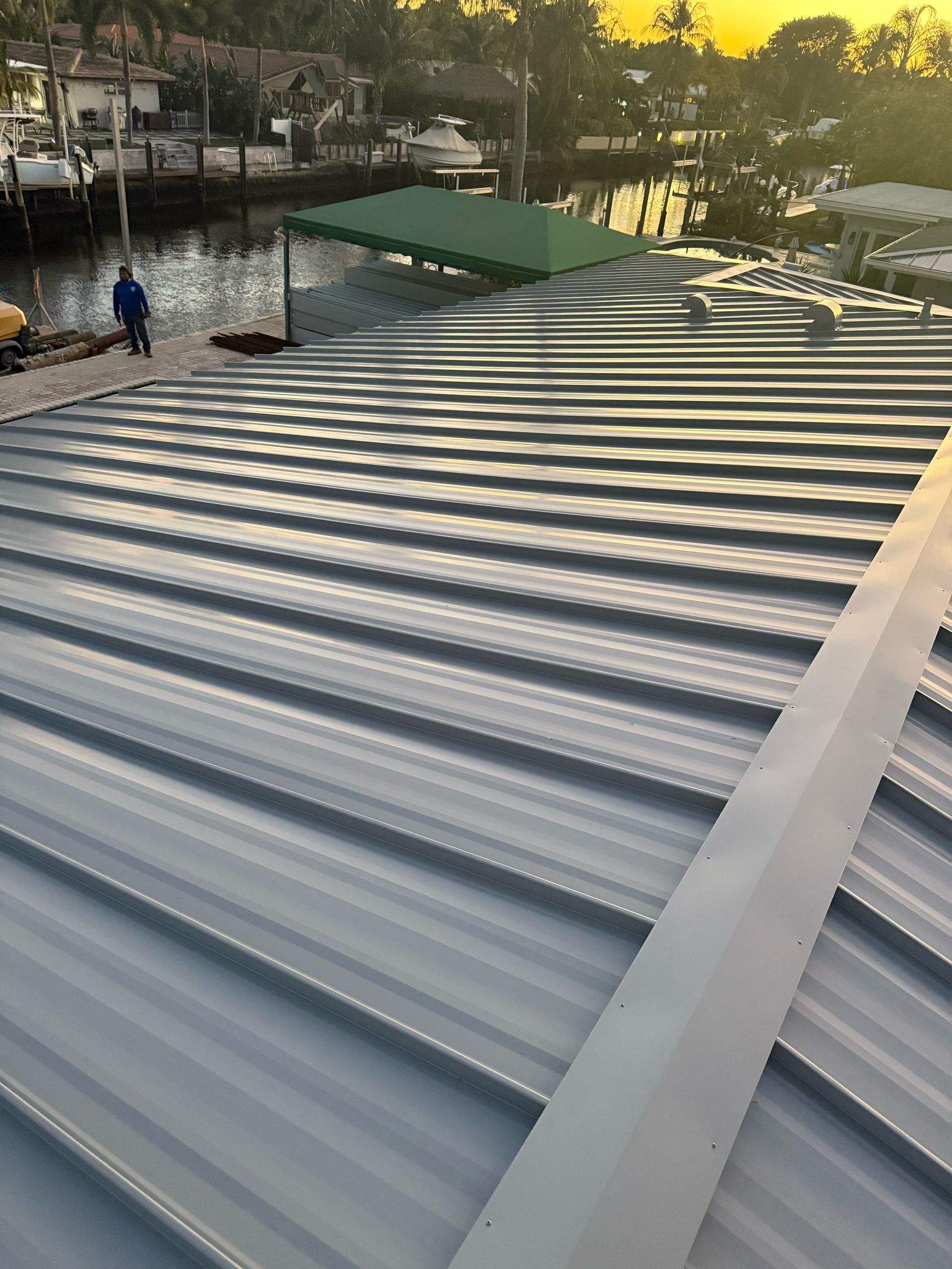 24ga 1.5" Mechanical seam Dove Gray  by Total Roofing System The Metal Roof Experts