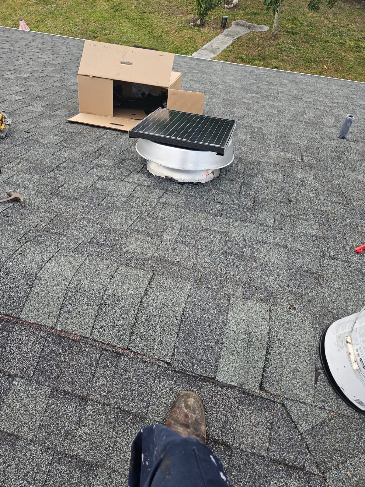 Residential Roofing Repair using Shingle and Solar Exhaust Fan Install by Four Peaks Roofing