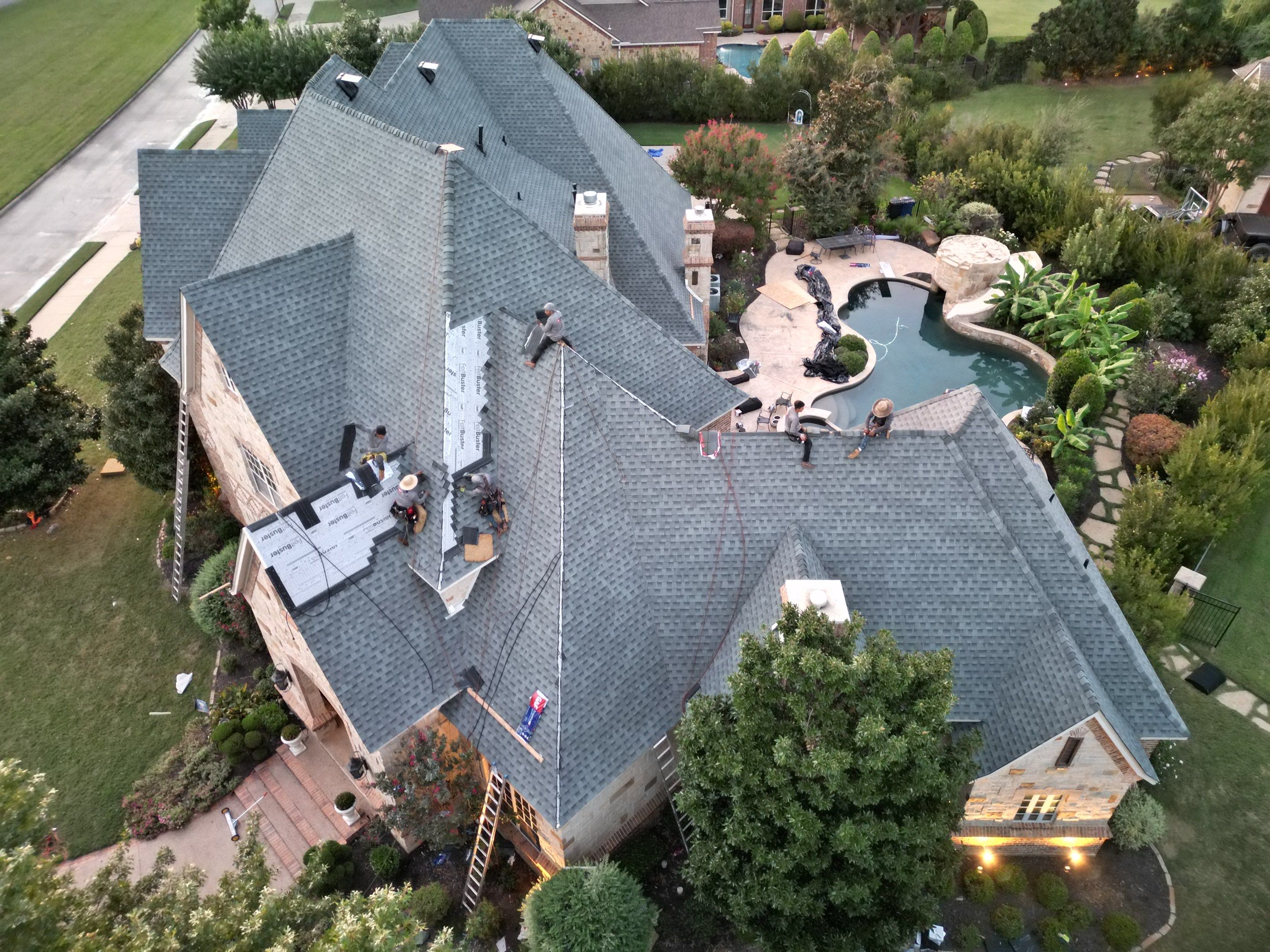 Southlake Texas Estate - Roof, Copper Awning and Gutter Project by First United Roofing & Construction