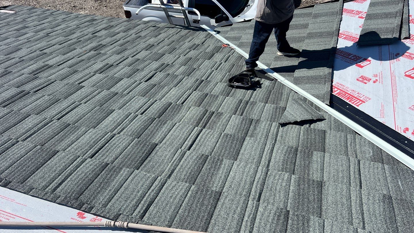 Storm Gray Stone Coated Steel by Reimagine Roofing