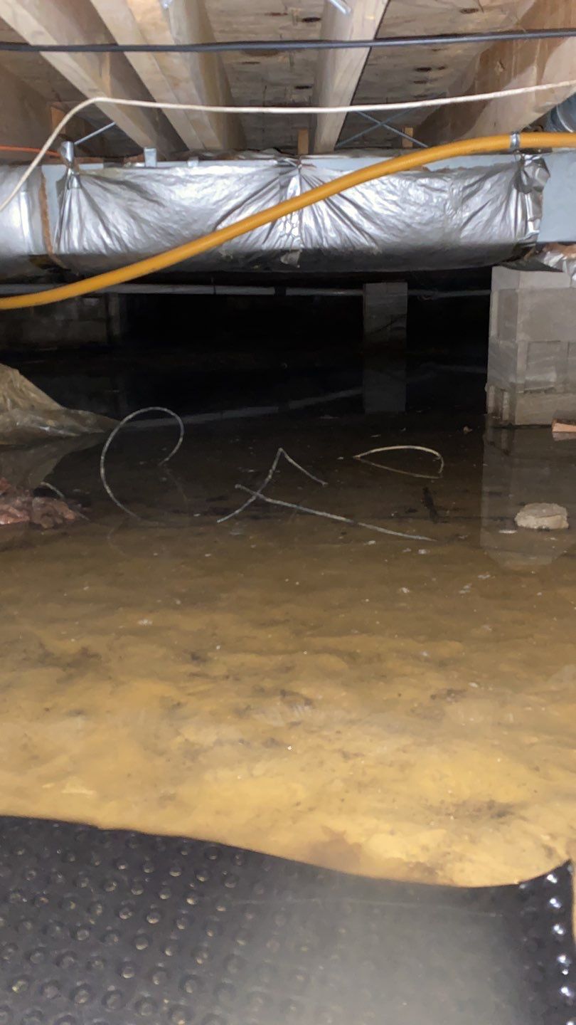 WE ARE SWIMMING IN THIS CRAWLSPACE by Toledo Basement Repair