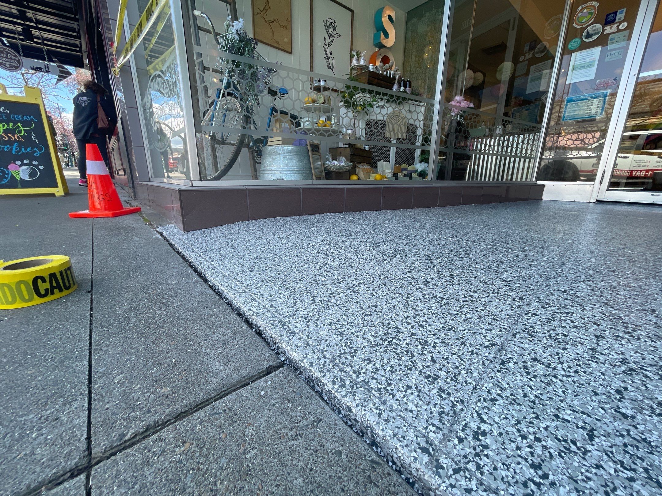 Commercial Floor Transformation using Slate Stone by Croc Coatings, LLC