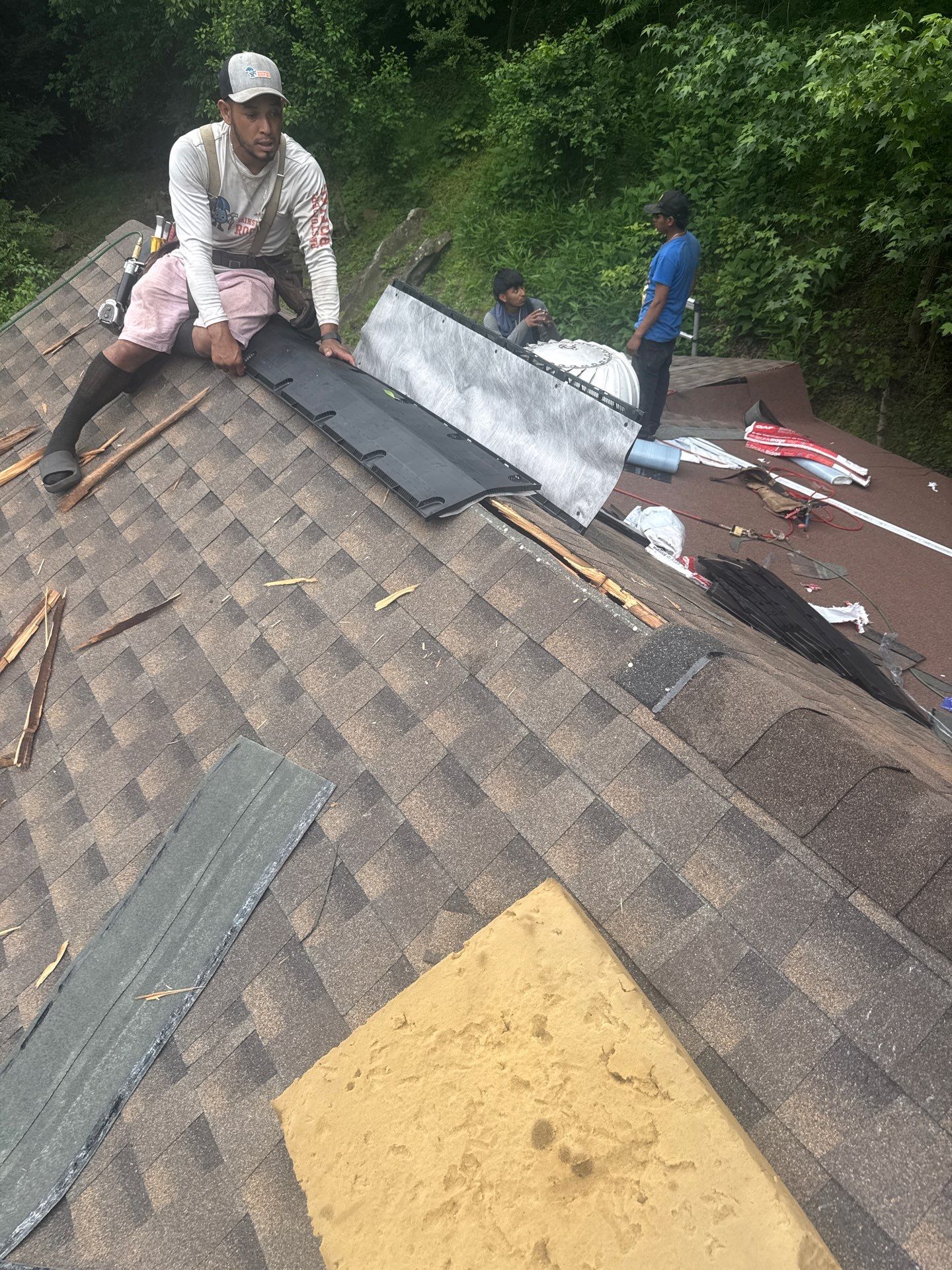 Residential Roofing Installation using GAF Timberline HDZ Barkwood by Rainstoppers Roofing