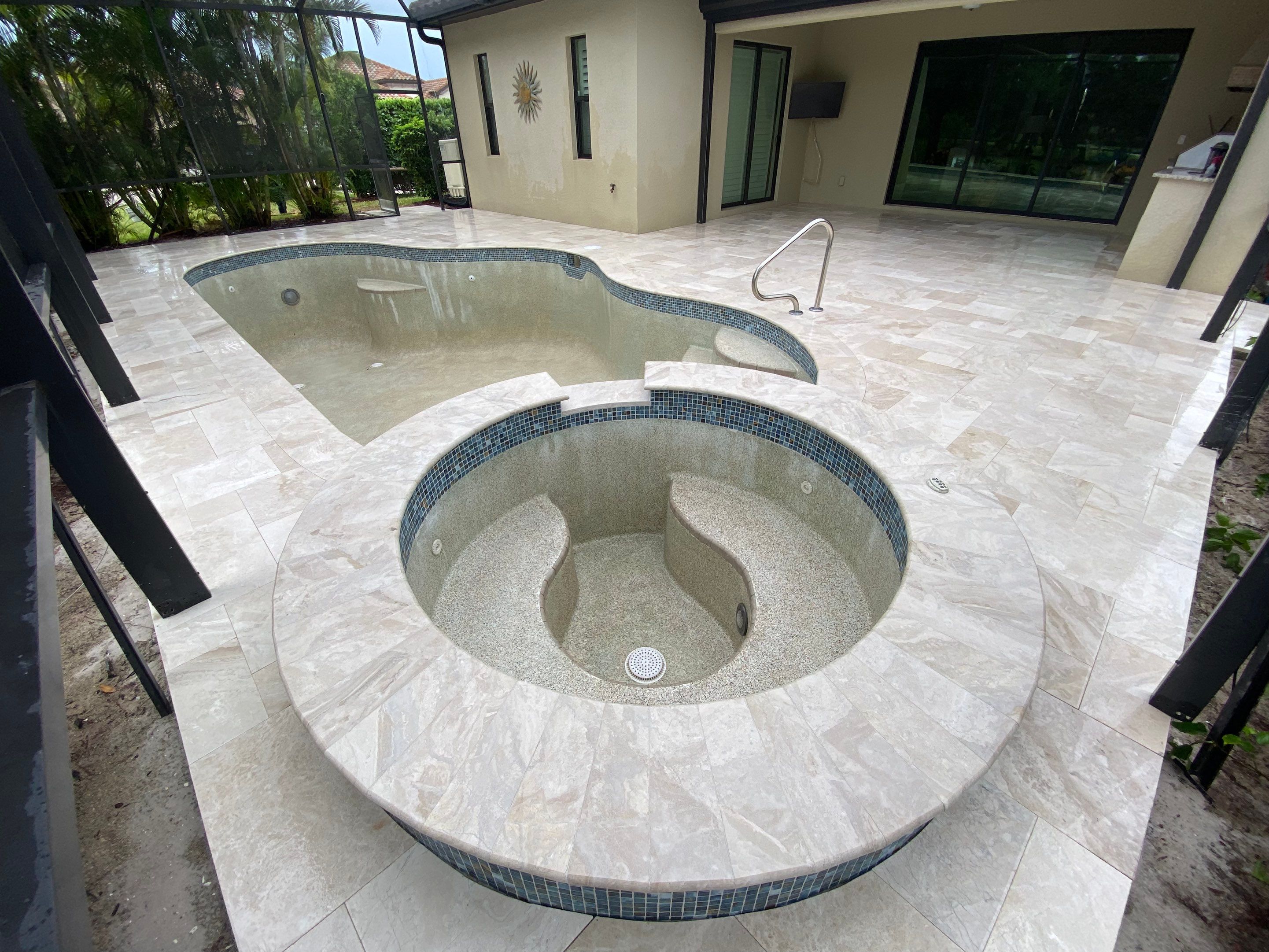 Textured Marble Pool Deck - Bonita National Golf & Country Club by Old Town Pavers Llc