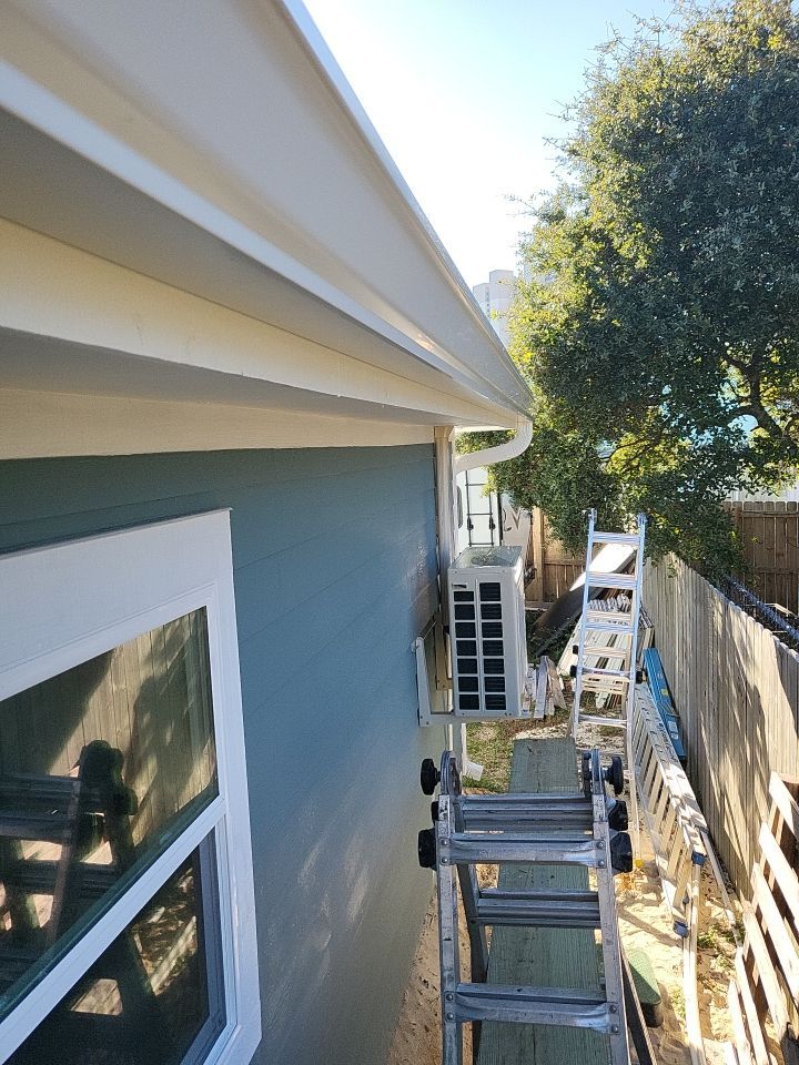 Gutter Installation using K-Style White Seamless Gutters by Gutter Professors