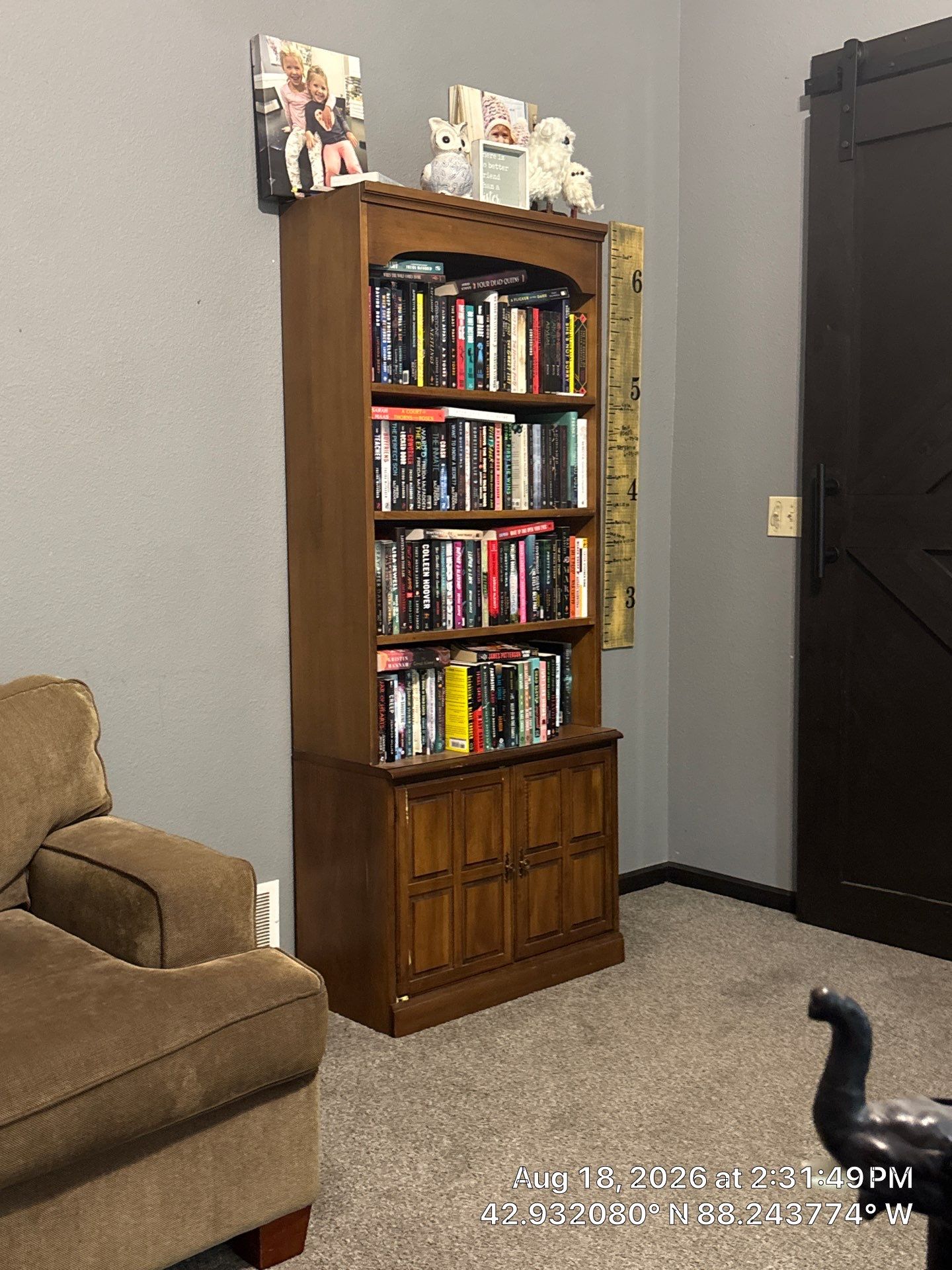 Custom Dark Wood Sliding Barn Door Installation in Waukesha by CompanyCam Sales Demo