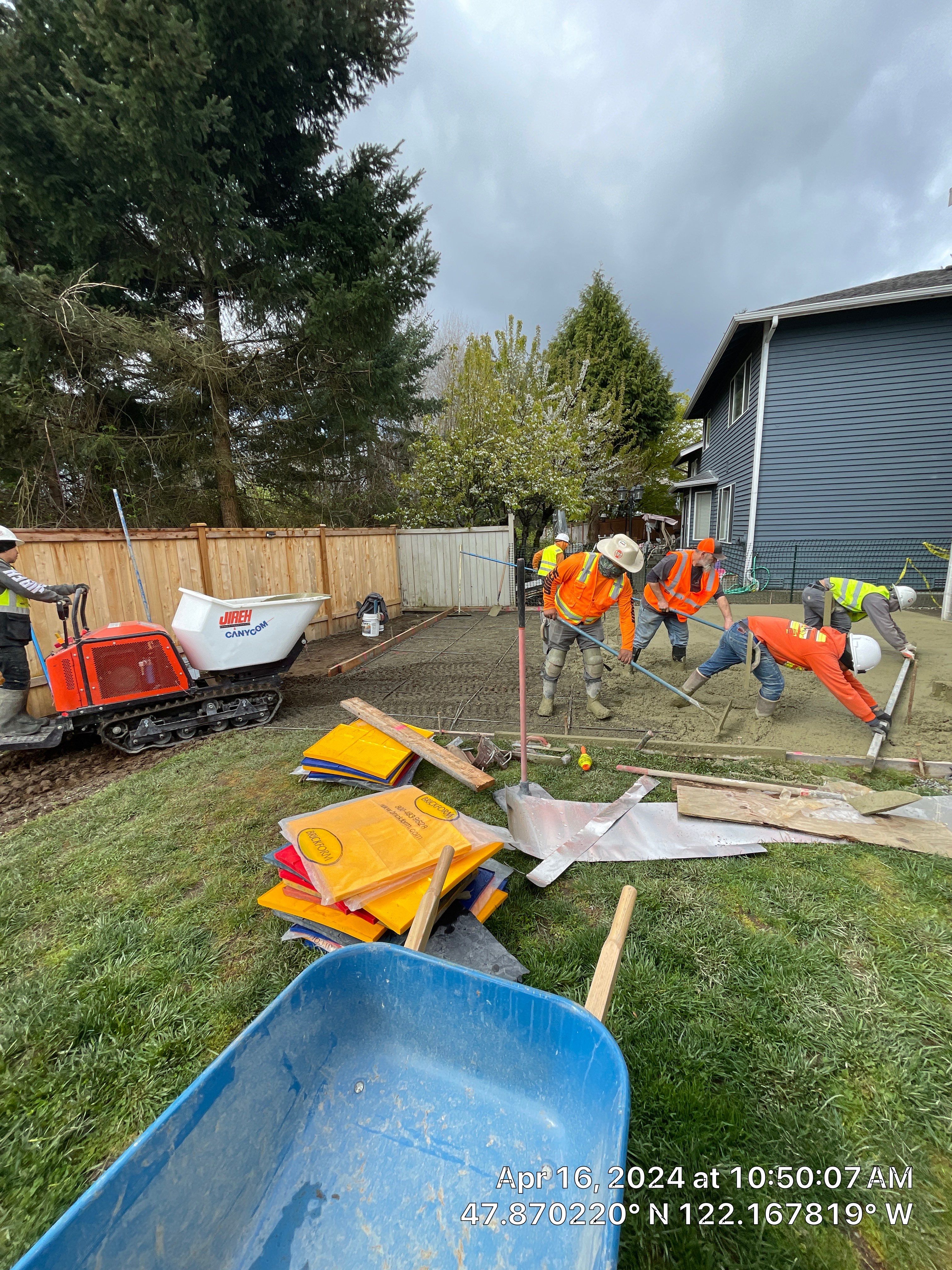Benedict | Stamped Concrete Back Patio by Jireh Asphalt & Concrete Inc 